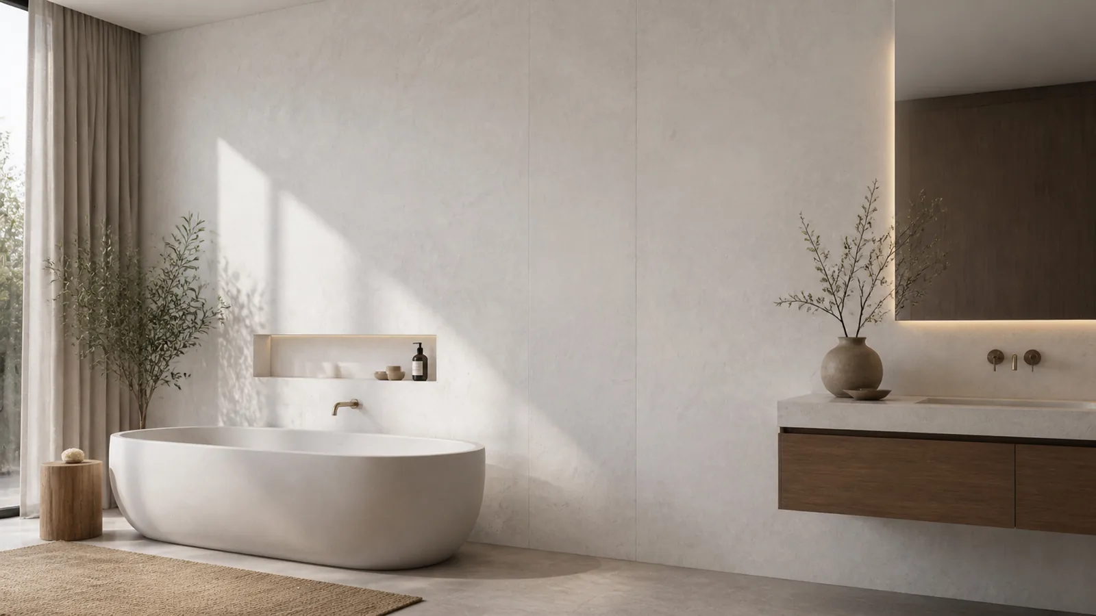 White Warm White Wispy Brush Vein Recycled Marble Sintered Stone Slabs for Bathroom Walls thumbnail 5