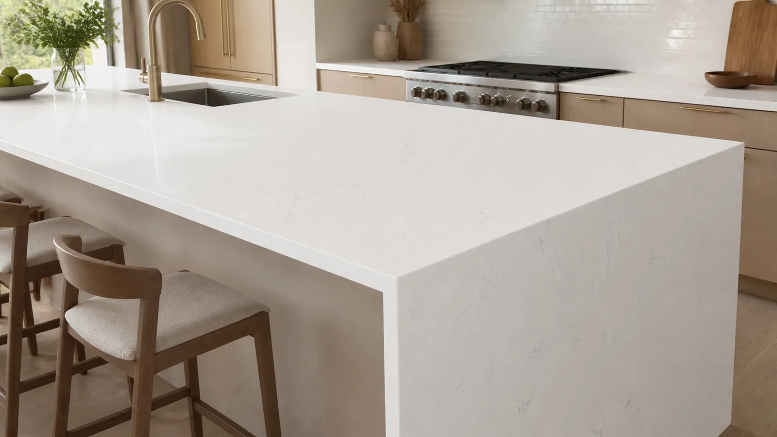 White Snow White Fine Gray Vein Recycled Marble Sintered Stone Slabs for Kitchen Countertops thumbnail 3