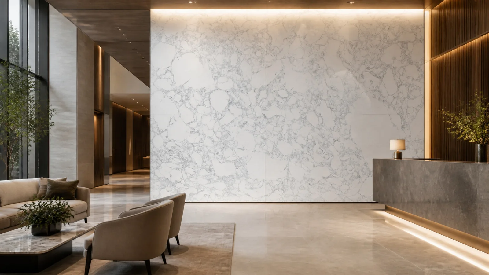 White Crystal White Gray Breccia Pattern Recycled Marble Sintered Stone Slabs for Statement   Walls thumbnail 4