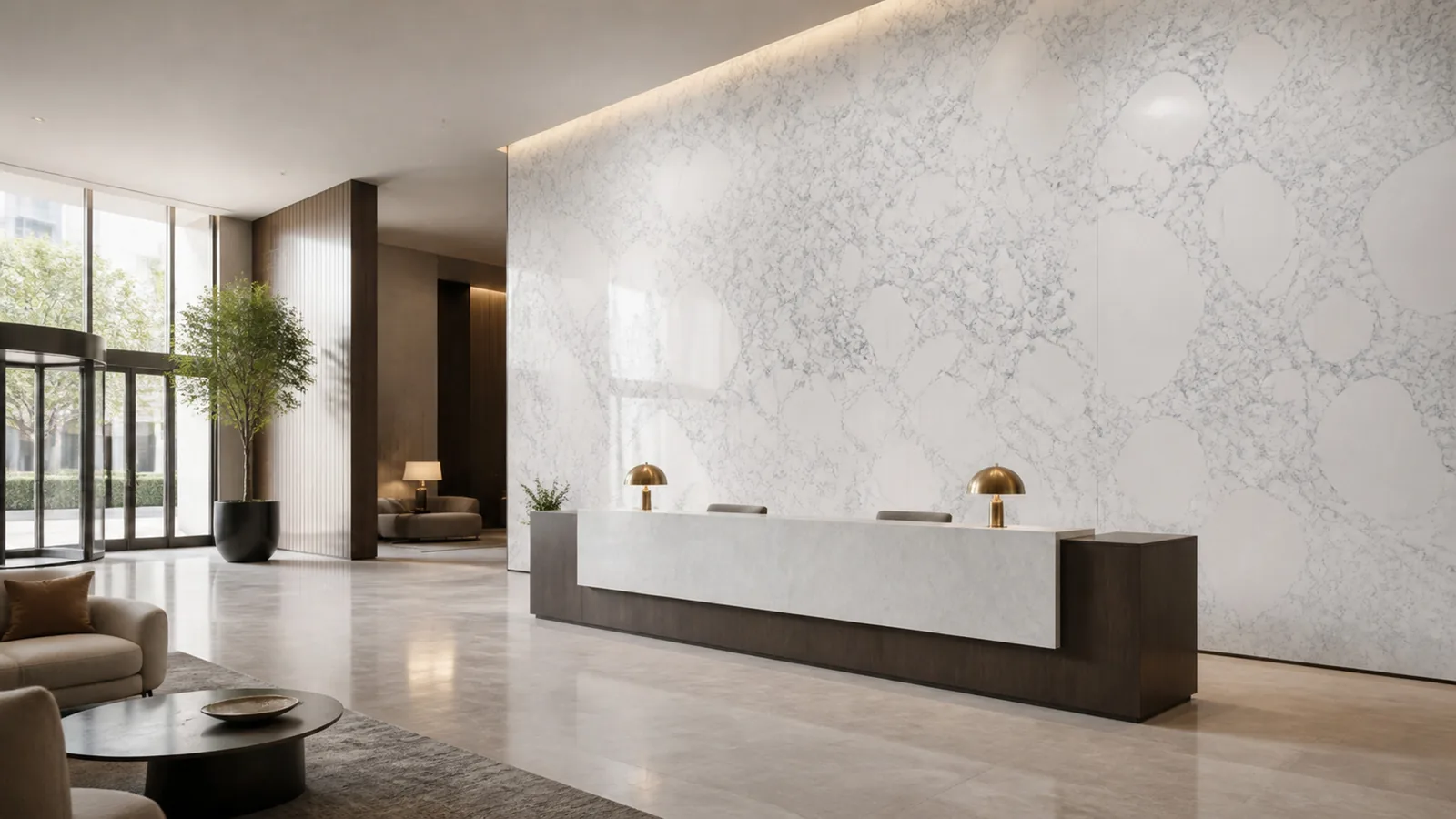 White Crystal White Gray Breccia Pattern Recycled Marble Sintered Stone Slabs for Statement   Walls thumbnail 5