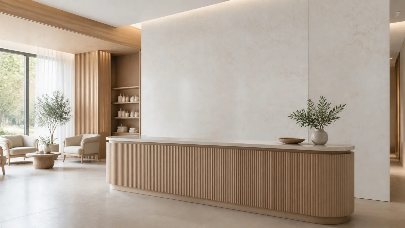 Ivory Light Ivory Soft Swirl Vein Recycled Marble Sintered Stone Slabs for Spa Walls thumbnail 3