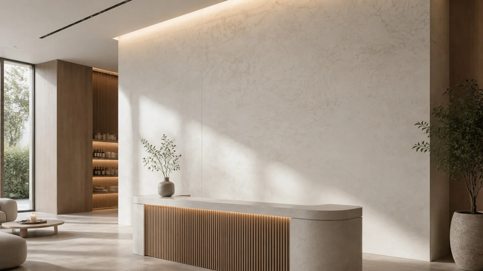 Ivory Light Ivory Soft Swirl Vein Recycled Marble Sintered Stone Slabs for Spa Walls thumbnail 5