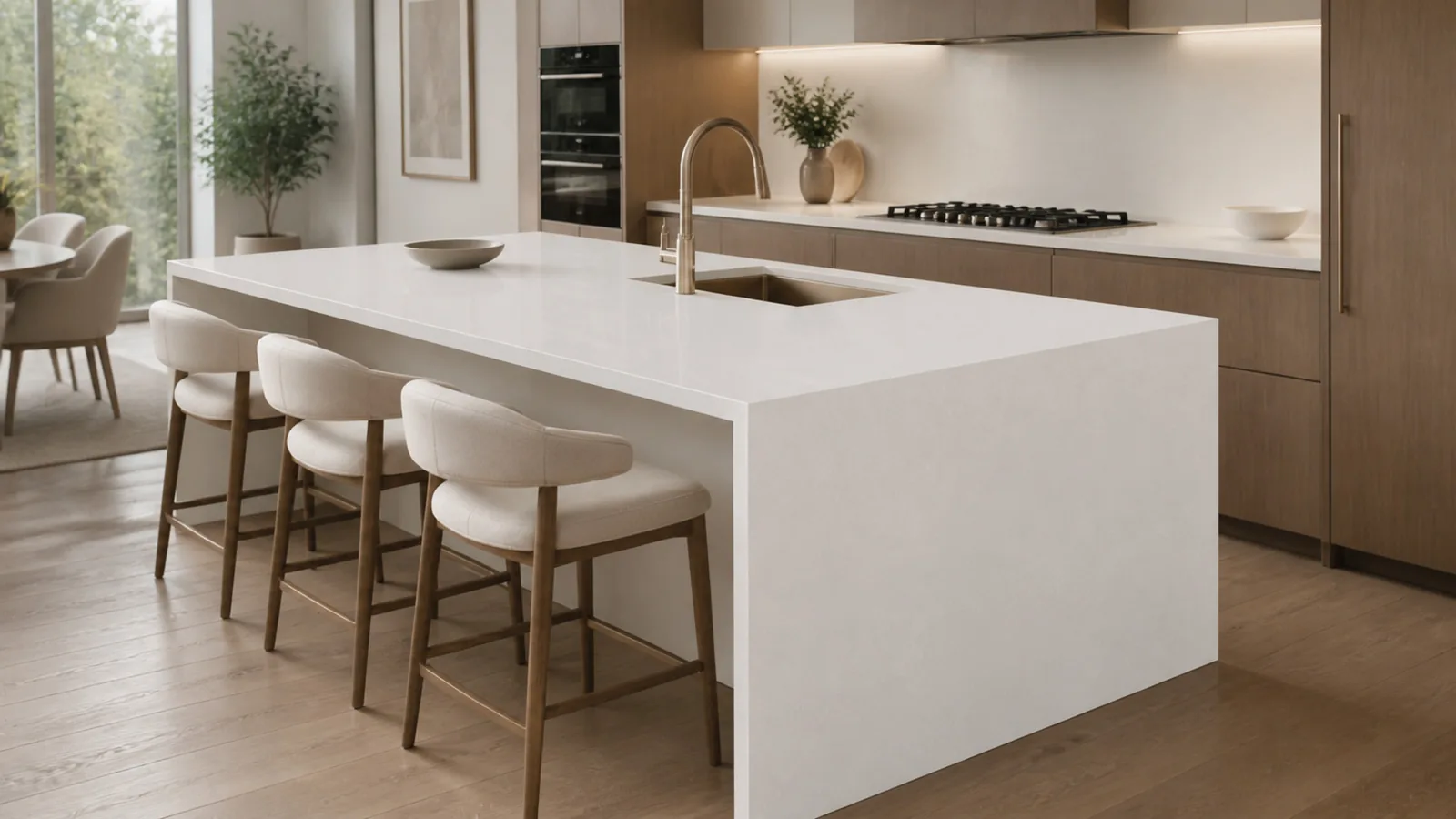 White Porcelain White Subtle Frost Vein Recycled Marble Sintered Stone Slabs for Kitchen Islands thumbnail 3