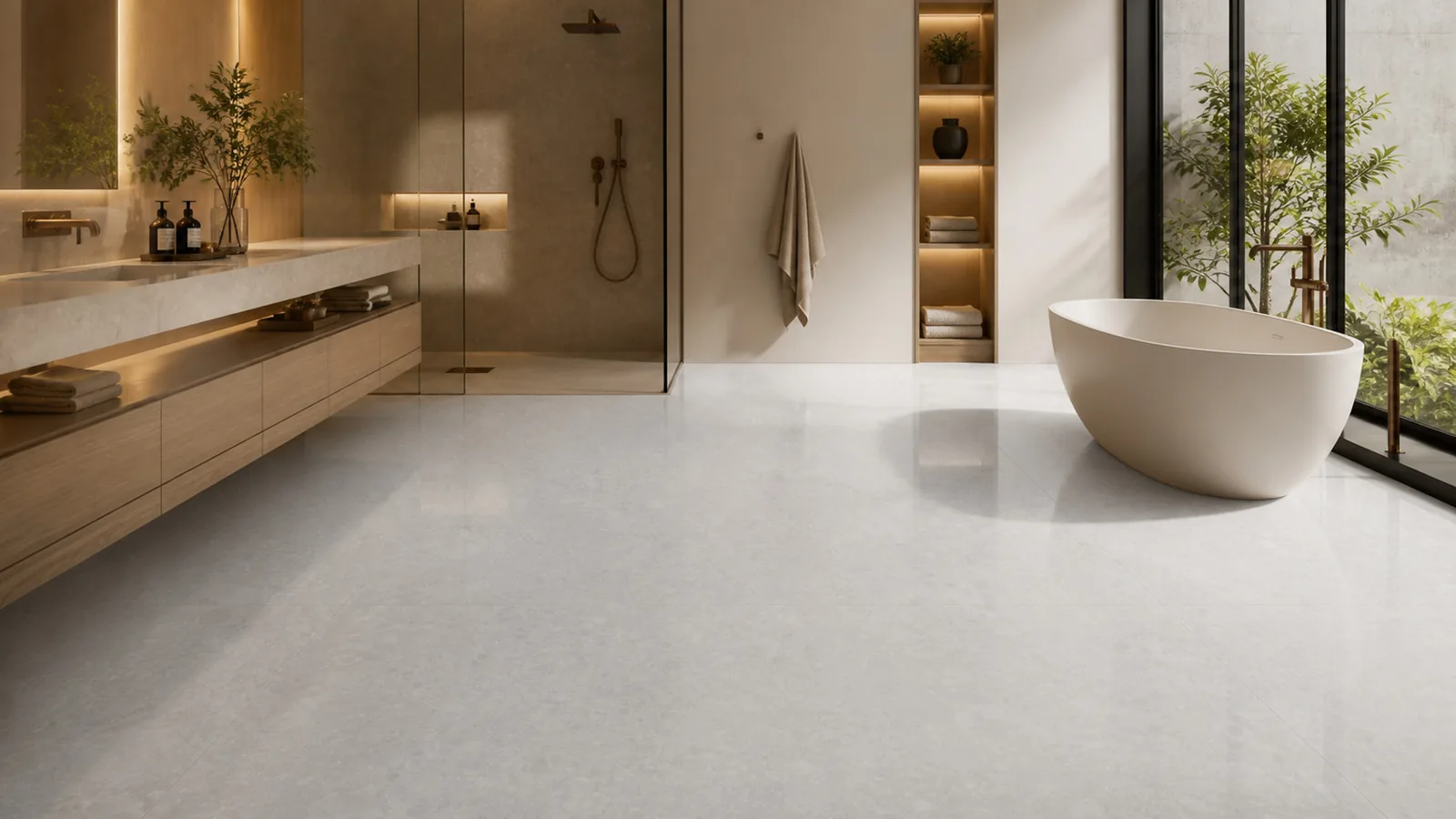 Silver Pale Silver Fine Speckle Pattern Recycled Marble Sintered Stone Slabs for Bathroom Floors thumbnail 4