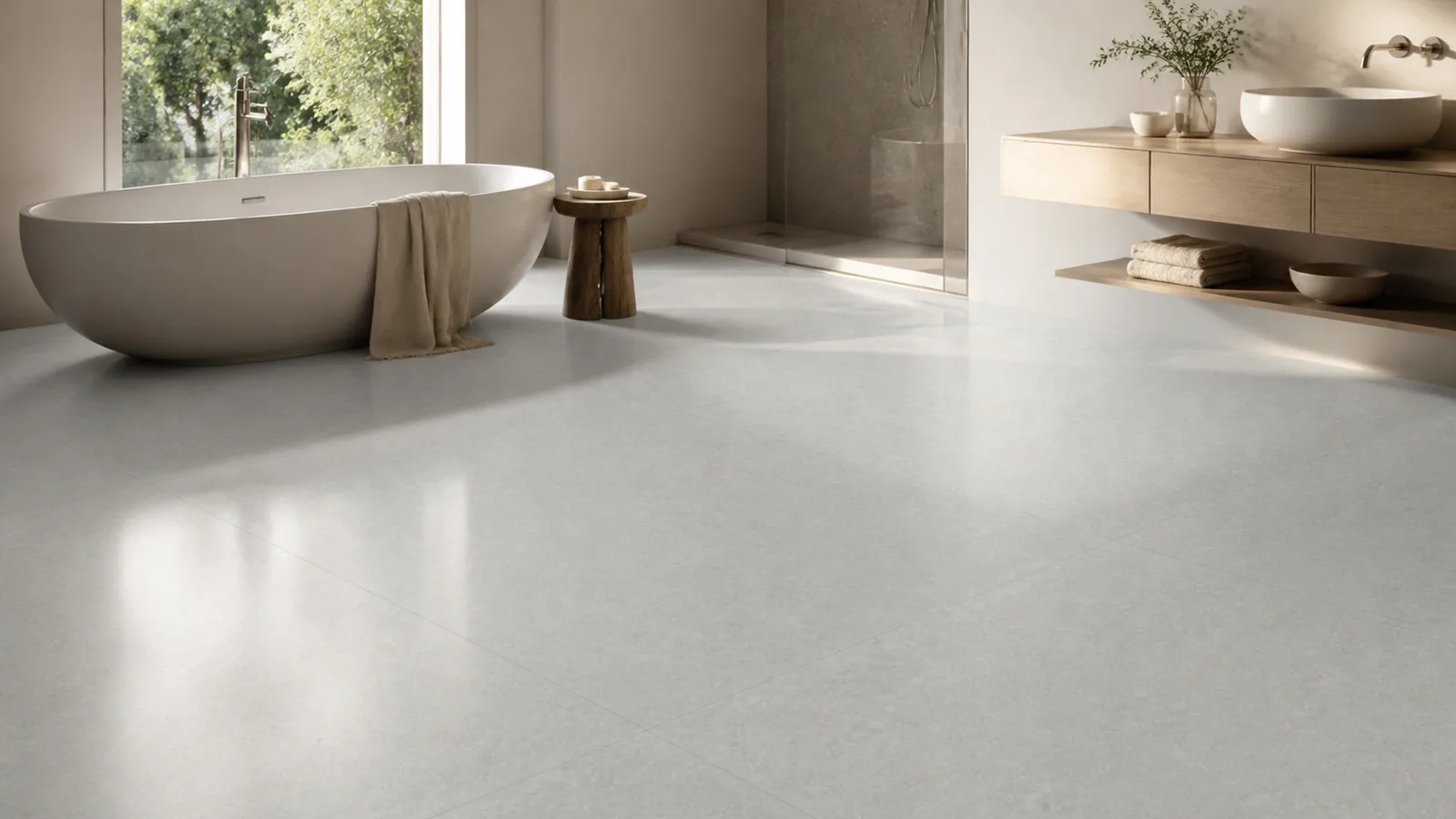 Silver Pale Silver Fine Speckle Pattern Recycled Marble Sintered Stone Slabs for Bathroom Floors thumbnail 5