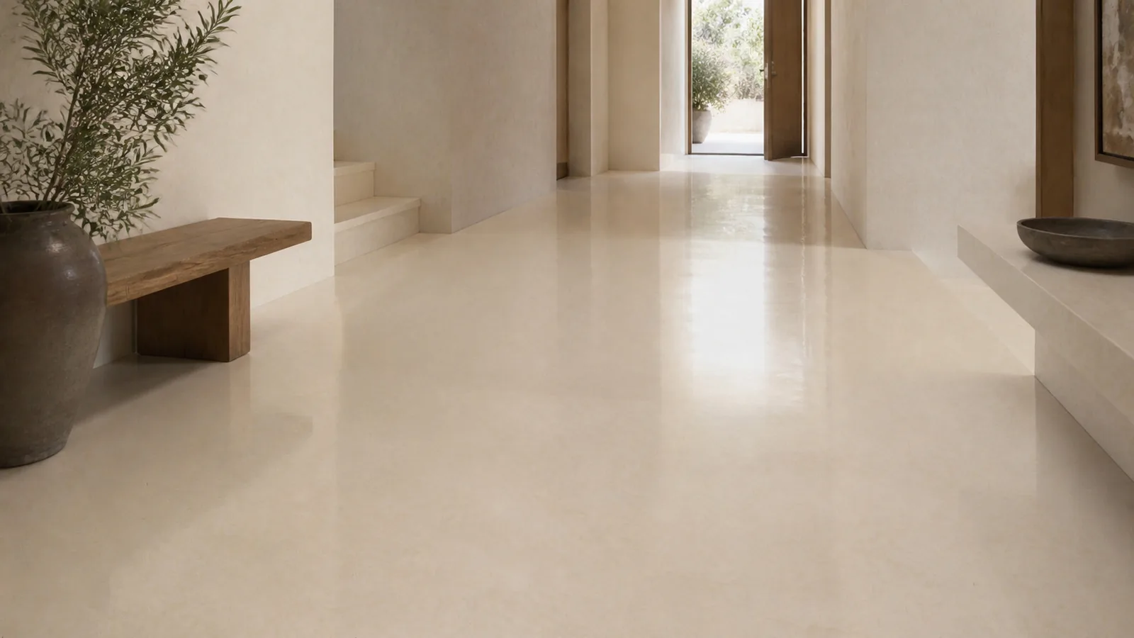 Ivory Pale Cream Gentle Cloud Vein Recycled Marble Sintered Stone Slabs for Villa Hallways thumbnail 5