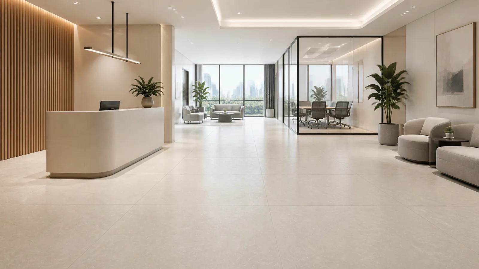 Grey Warm Greige Fine Fiber Vein Recycled Marble Sintered Stone Slabs for Office Reception Floors thumbnail 3