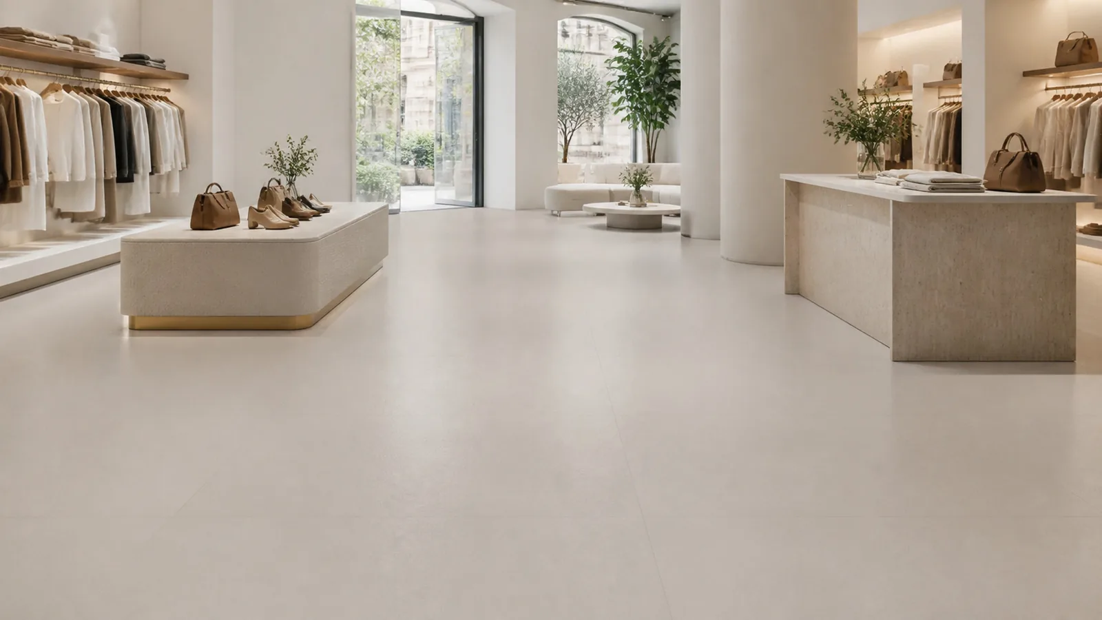 Grey Light Taupe Subtle Mist Vein Recycled Marble Sintered Stone Slabs for Retail Store Floors thumbnail 3