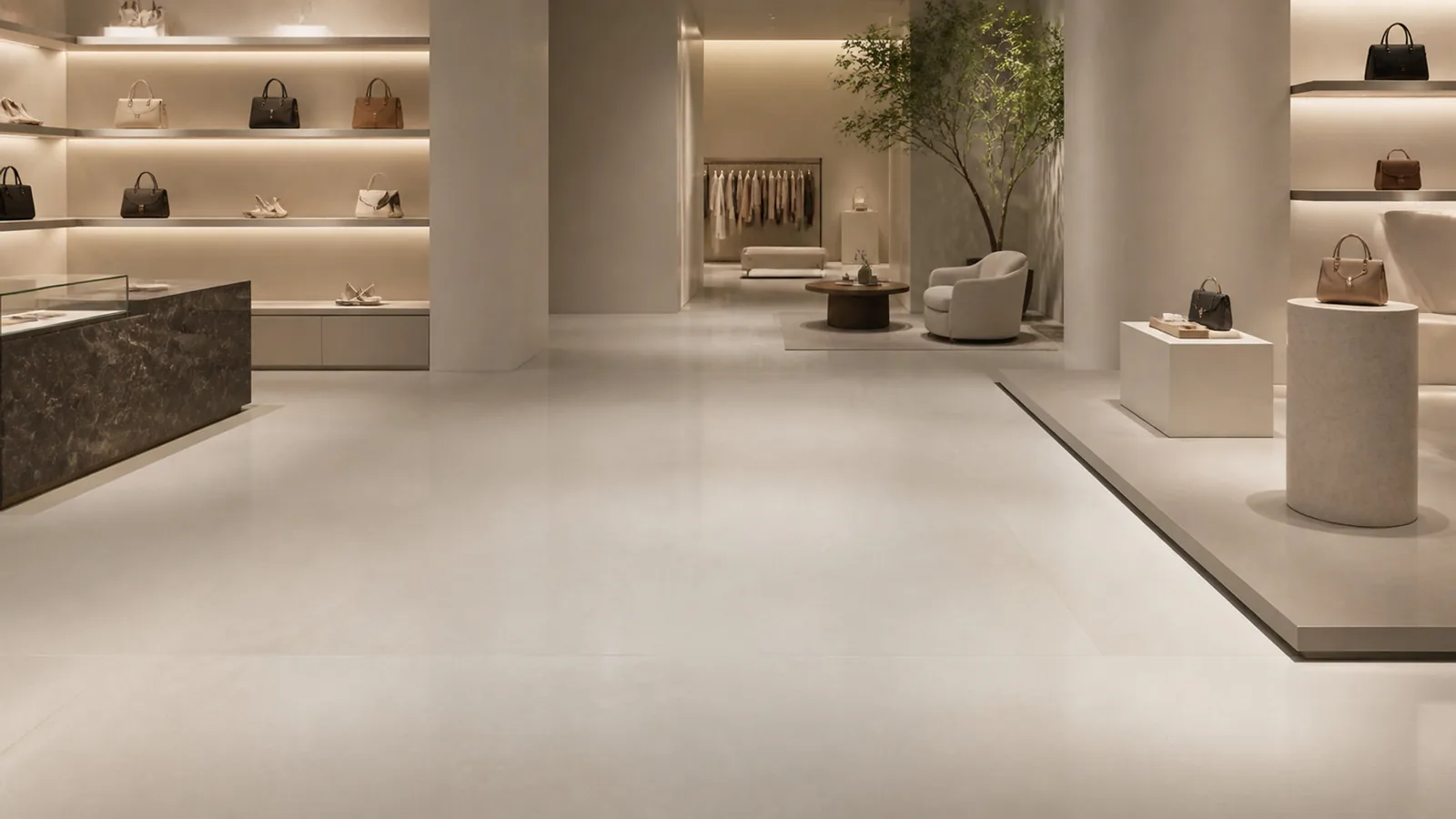 Grey Light Taupe Subtle Mist Vein Recycled Marble Sintered Stone Slabs for Retail Store Floors thumbnail 4