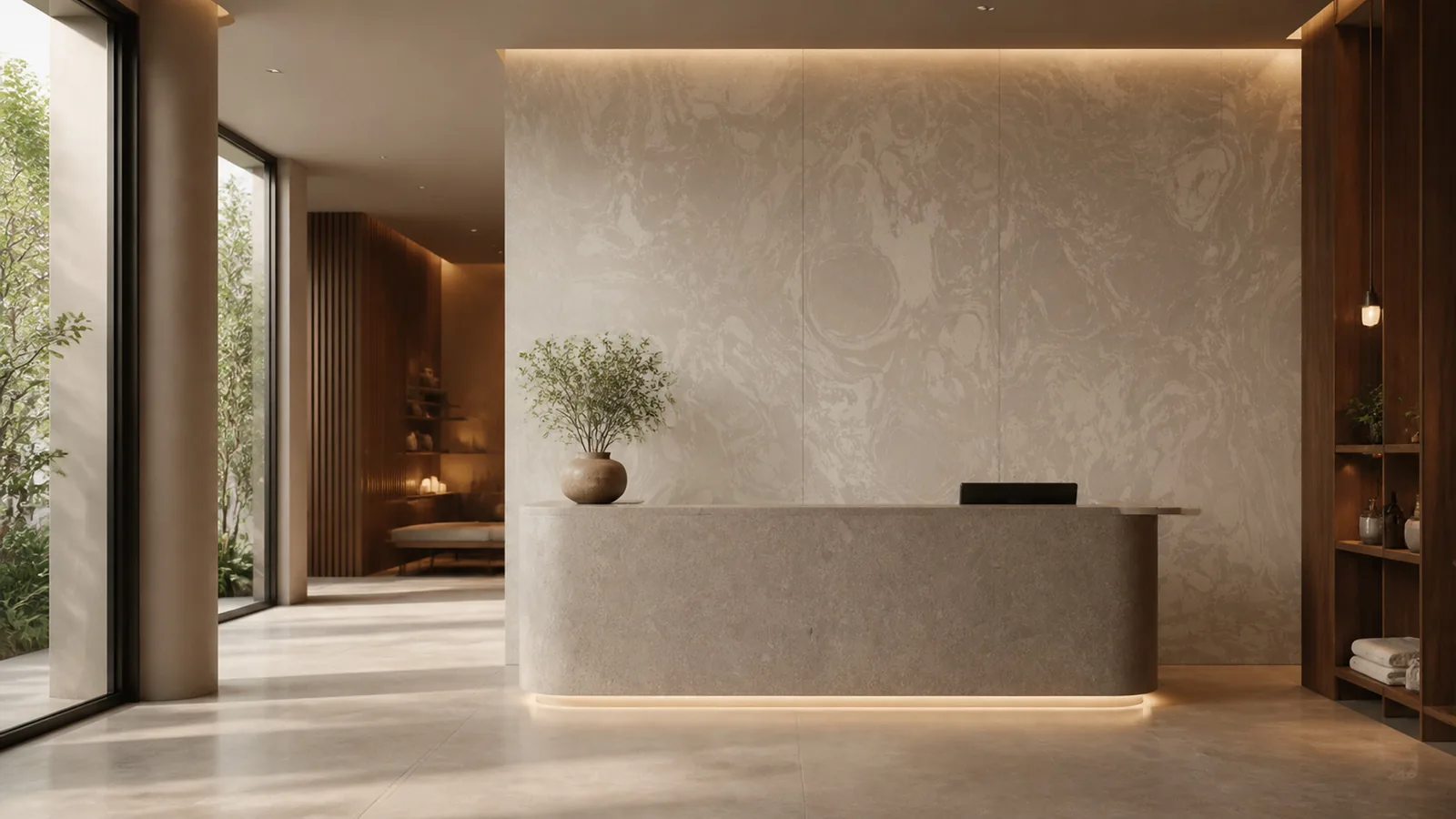 Grey Cloud Gray Circular Swirl Vein Recycled Marble Sintered Stone Slabs for Spa Reception Walls thumbnail 4