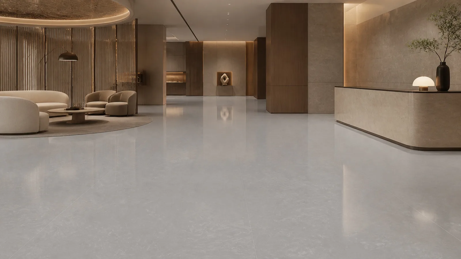 Grey Silver Gray Soft Fiber Vein Recycled Marble Sintered Stone Slabs for Commercial Lobby Floors thumbnail 4
