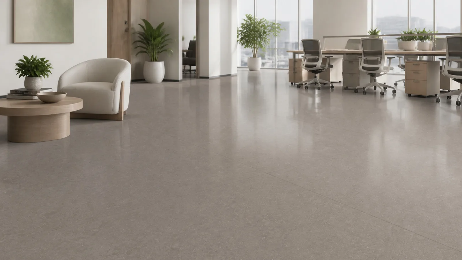 Grey Cement Gray Fine Cloud Vein Recycled Marble Sintered Stone Slabs for Contemporary Office Floors thumbnail 3