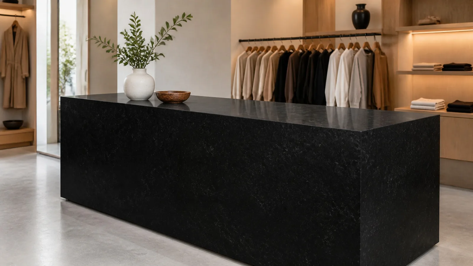 Black Jet Black Subtle Smoke Vein Recycled Marble Sintered Stone Slabs for Boutique Countertops thumbnail 3