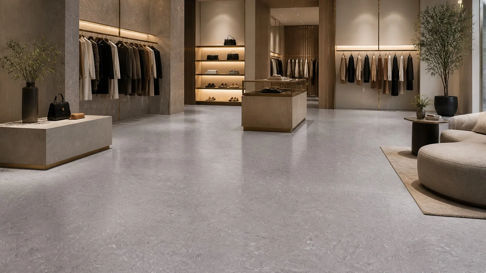 Lilac Lavender Gray Feathered Grain Pattern Recycled Marble Sintered Stone Slabs for Boutique Floors thumbnail 4