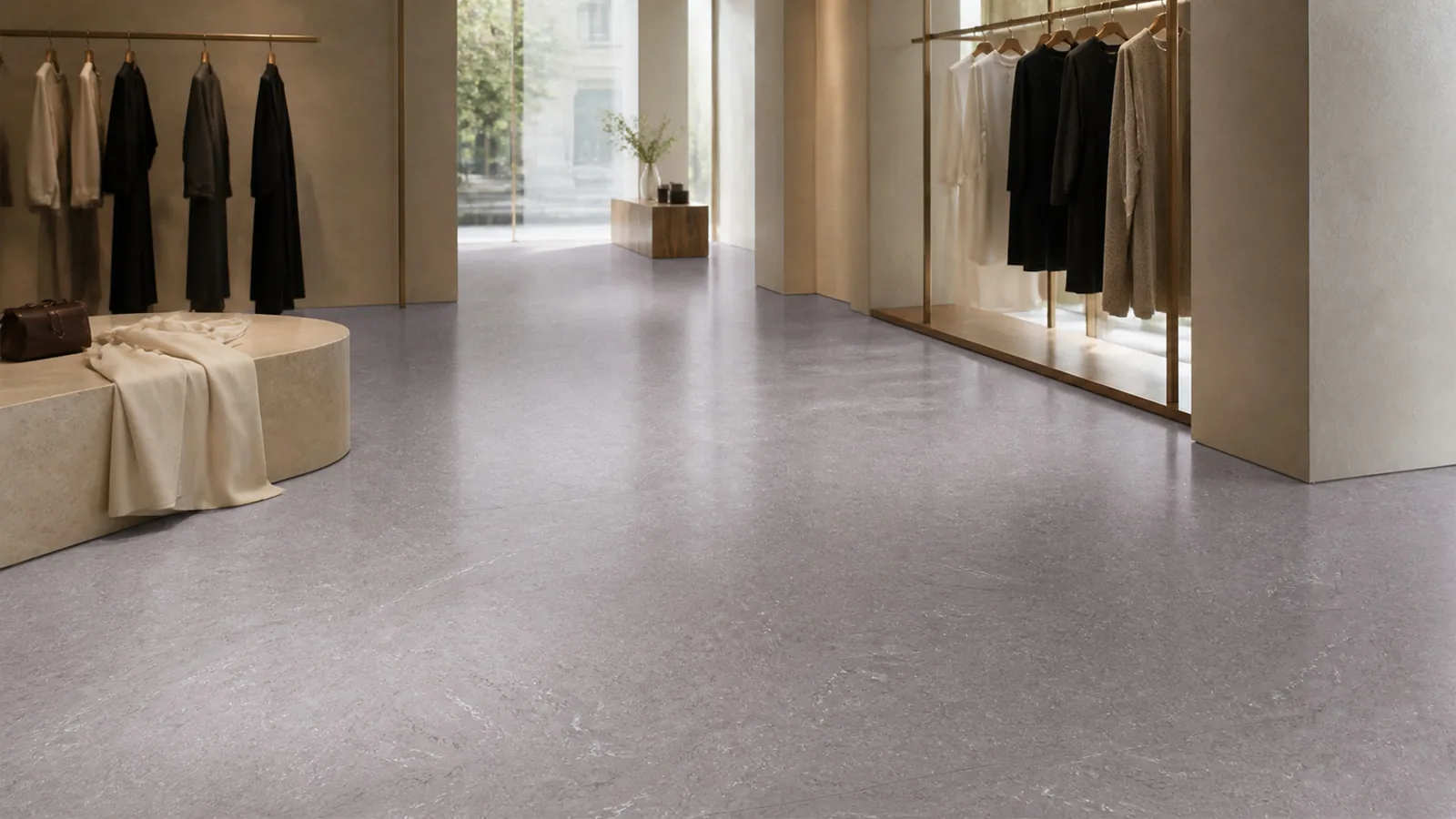 Lilac Lavender Gray Feathered Grain Pattern Recycled Marble Sintered Stone Slabs for Boutique Floors thumbnail 5