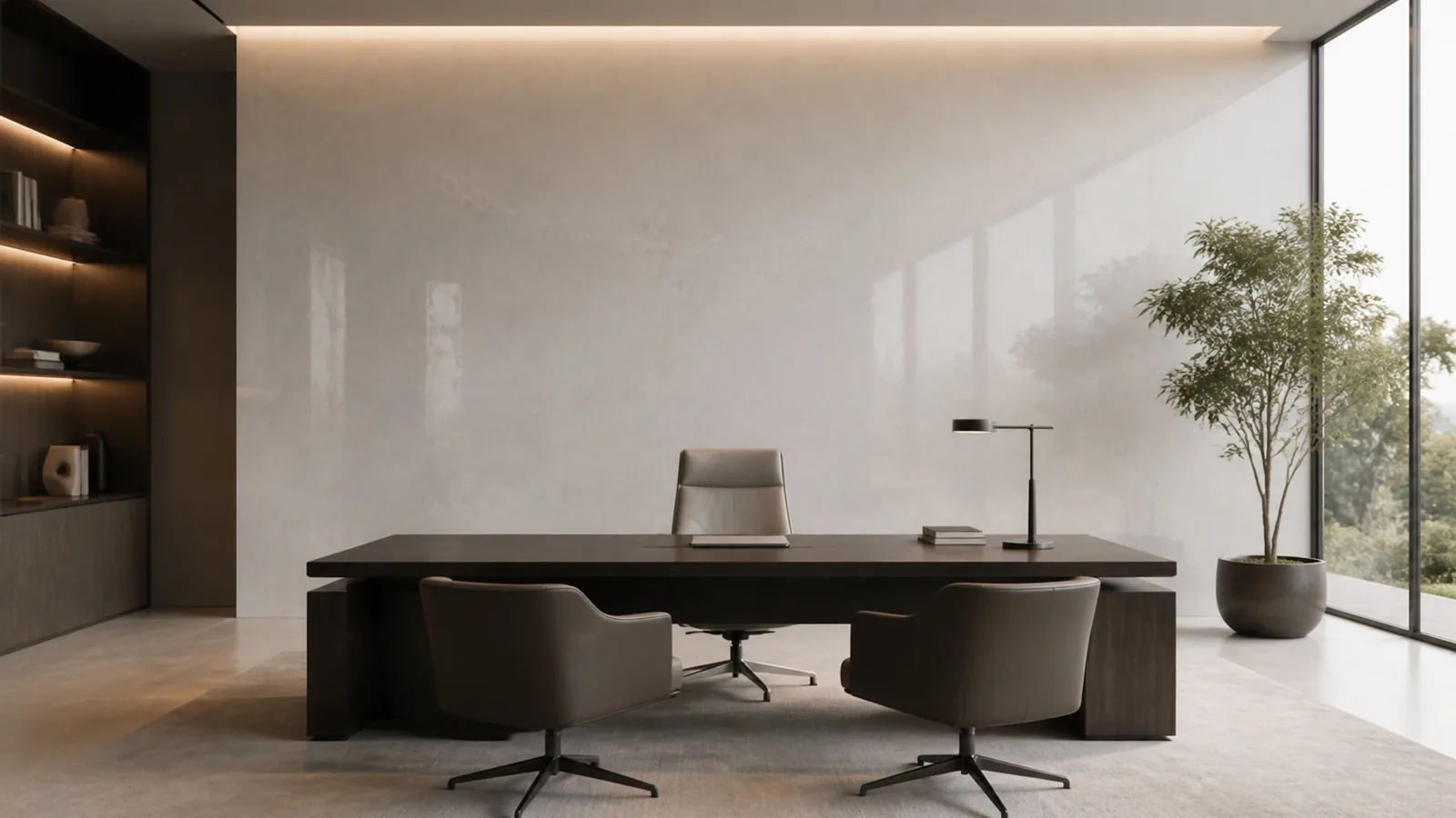 Grey Mist Gray Subtle Cloud Vein Recycled Marble Sintered Stone Slabs for Minimalist Office Walls thumbnail 4