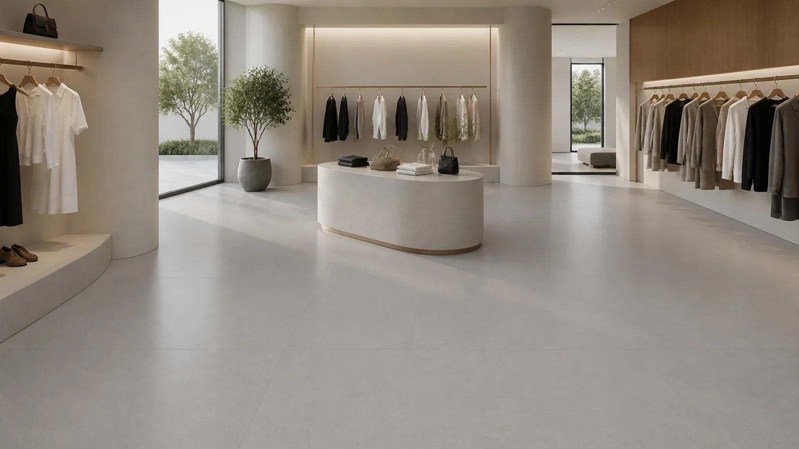 Grey Concrete Gray Fine Speckle Pattern Recycled Marble Sintered Stone Slabs for Retail Floors thumbnail 3