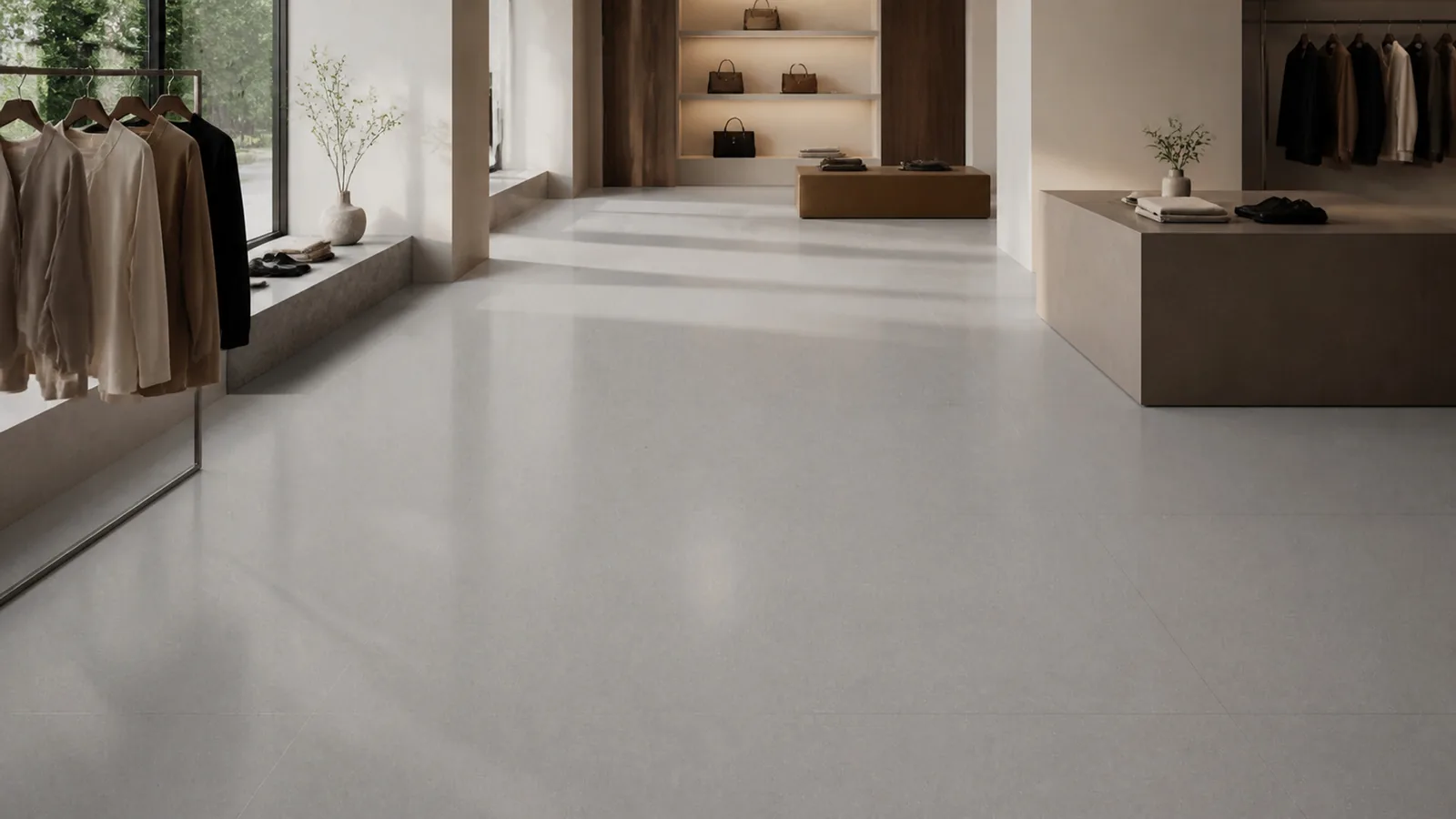 Grey Concrete Gray Fine Speckle Pattern Recycled Marble Sintered Stone Slabs for Retail Floors thumbnail 5