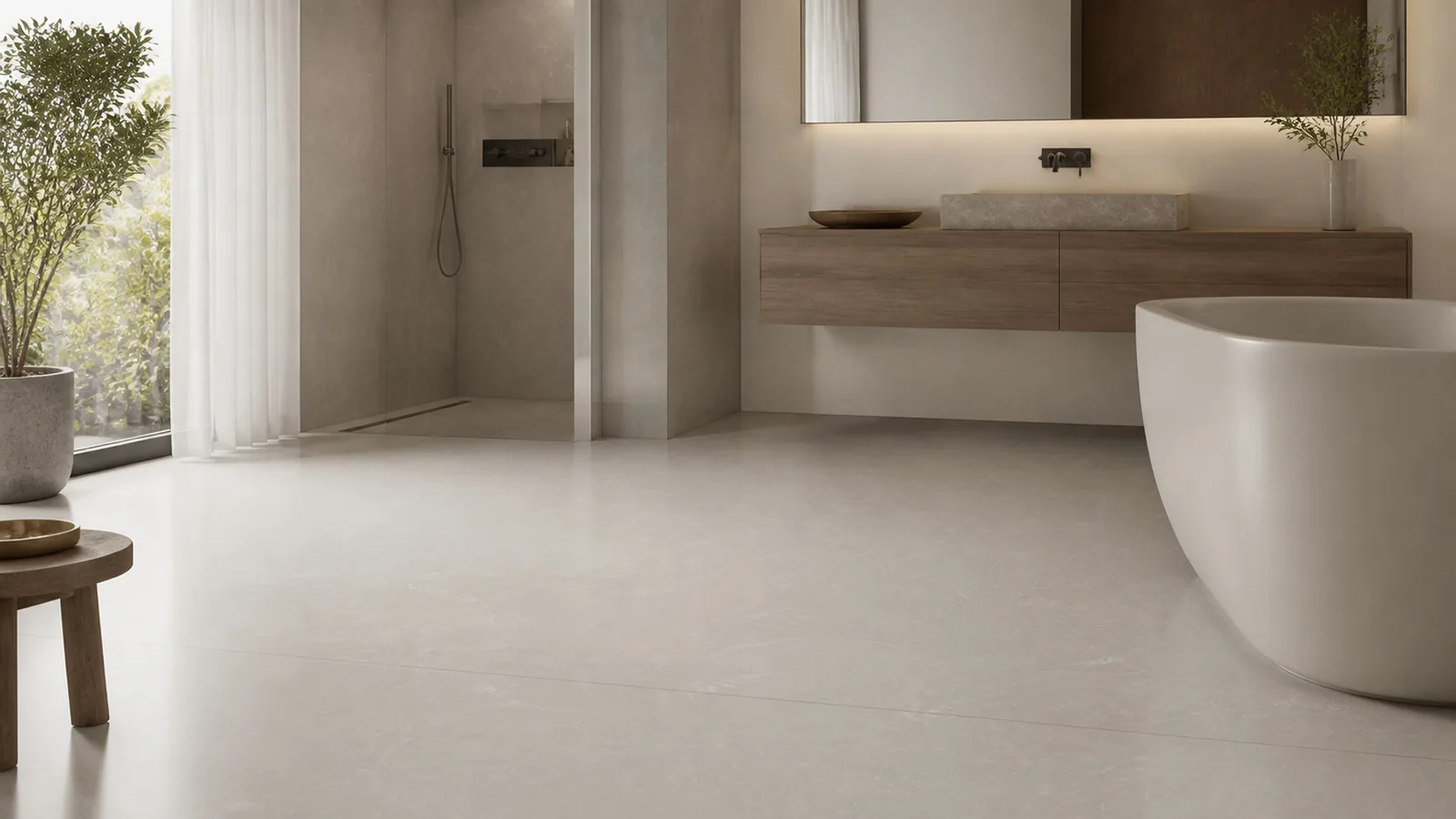 Grey Light Greige Delicate Feather Vein Recycled Marble Sintered Stone Slabs for Bathroom Floors thumbnail 5
