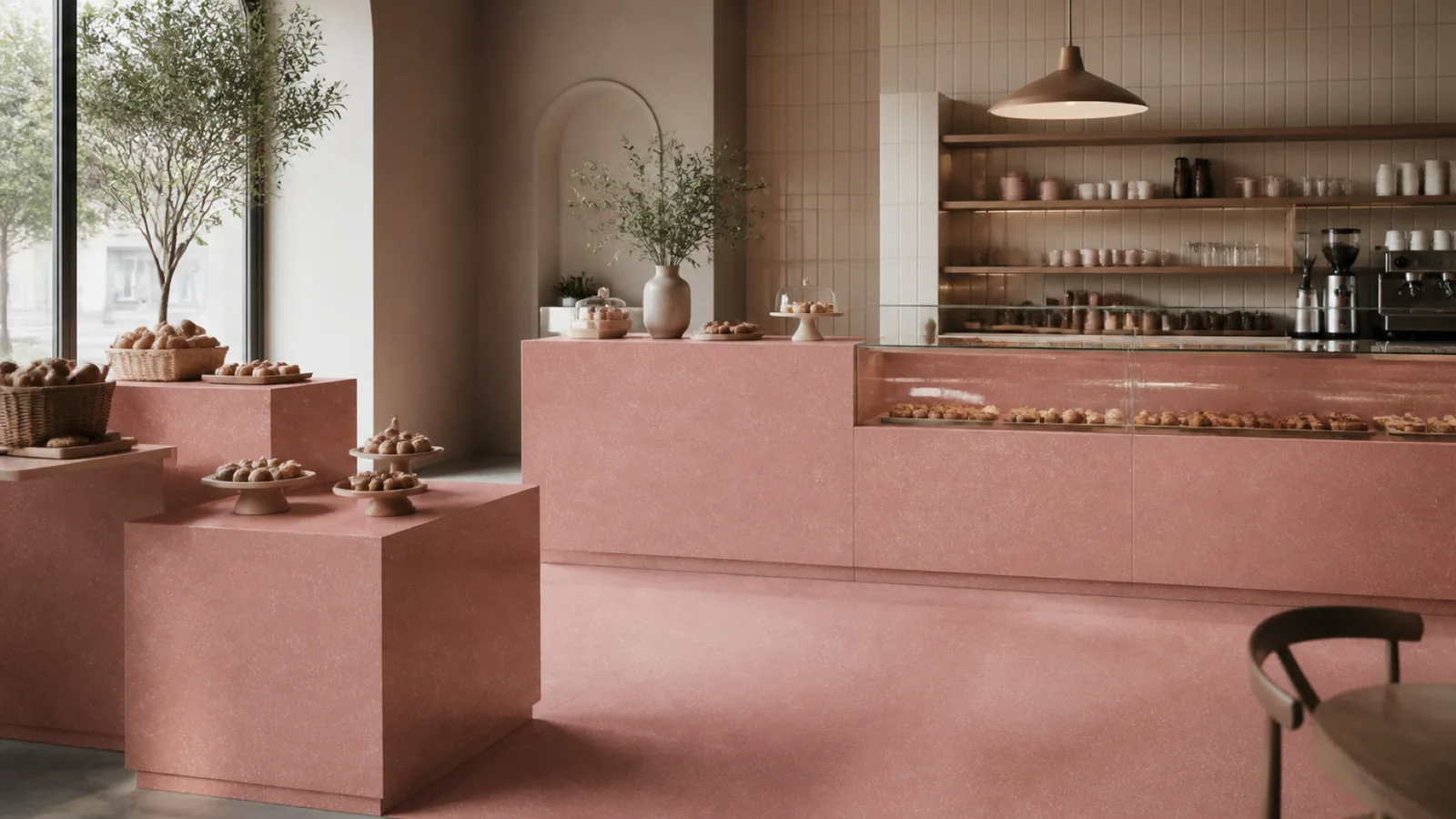 Rose Dusty Rose Fine-Speckled Sintered Stone Slab for Online Celebrity Stores thumbnail 5