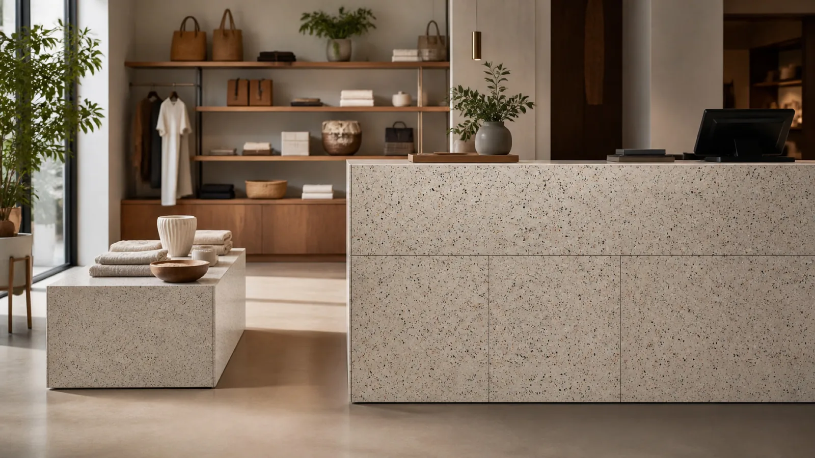 Beige Cream Multicolor-Speckled Sintered Stone Slab for Furniture Countertops thumbnail 5