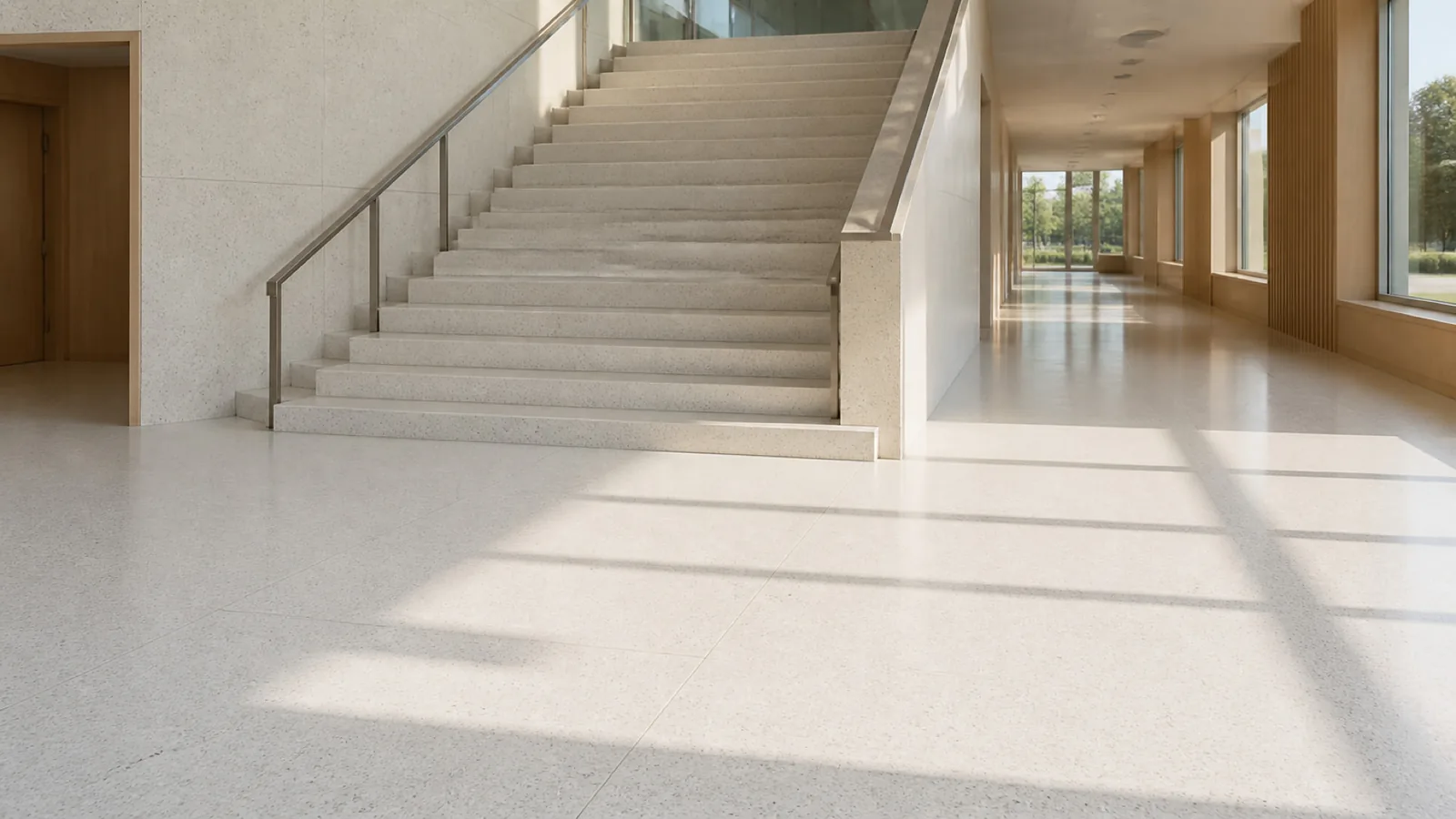 White Pearl White Fine-Grain Sintered Stone Slab for Hospitals and Schools thumbnail 4