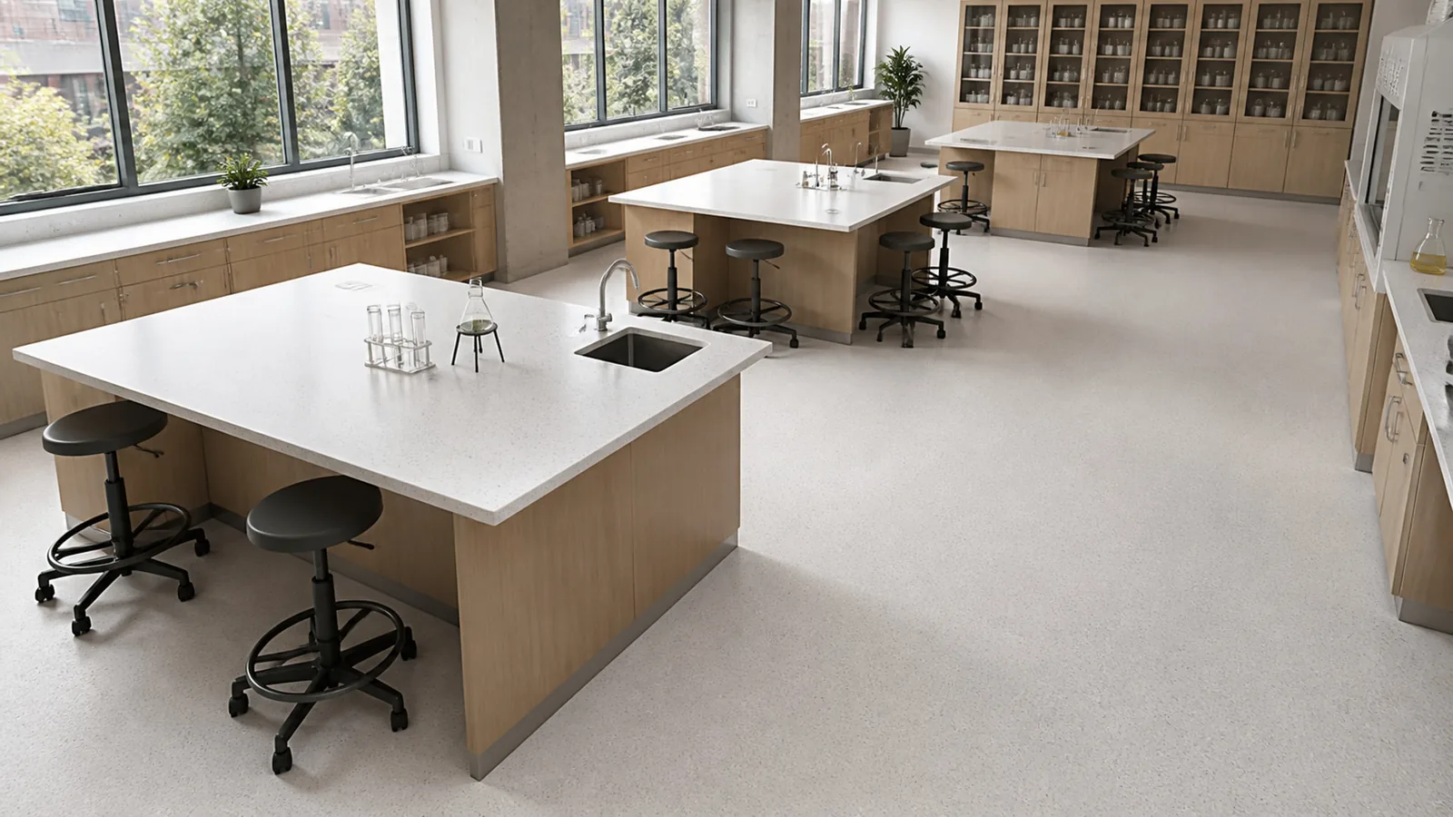 White Pearl White Fine-Grain Sintered Stone Slab for Hospitals and Schools thumbnail 5