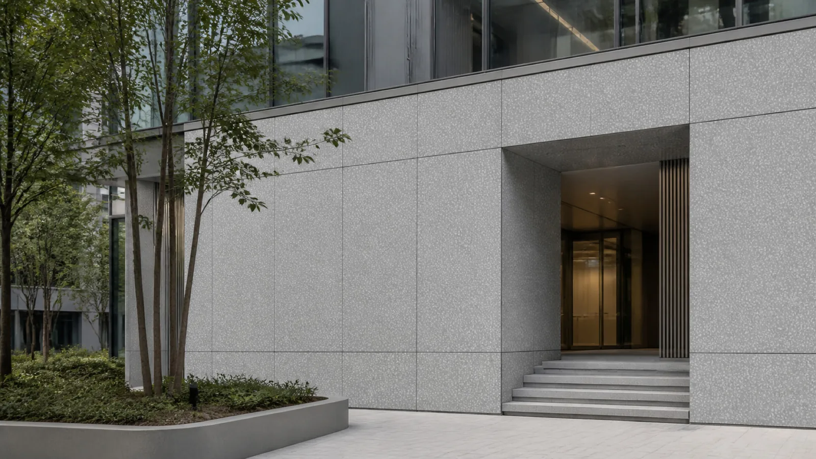 Grey Silver Gray Dense Micro-Chip Sintered Stone Slab for Exterior Walls thumbnail 3