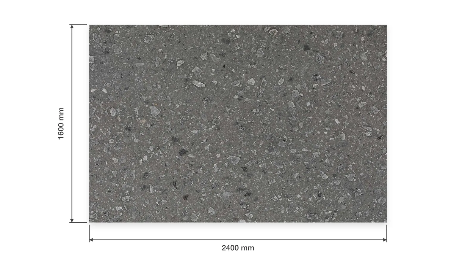 Grey Medium Gray Pebble-Chip Sintered Stone Slab for Floors and Stairs thumbnail 2