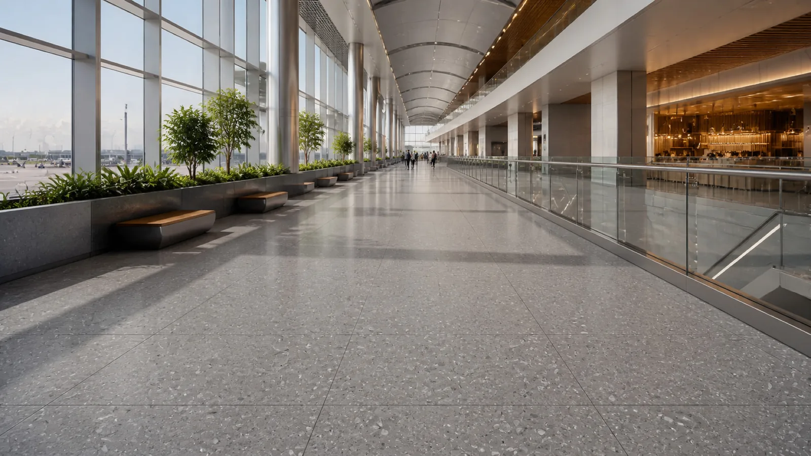 Grey Medium Gray Pebble-Chip Sintered Stone Slab for Floors and Stairs thumbnail 5