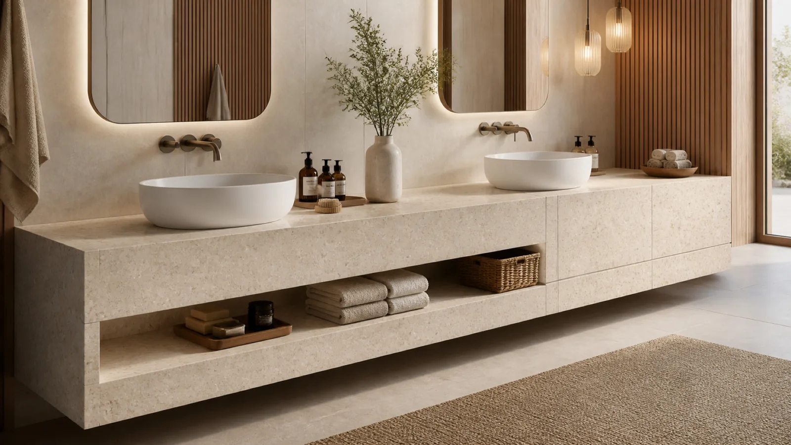 Beige Sand Beige Mixed-Stone-Chip Sintered Stone Slab for Furniture Countertops thumbnail 4