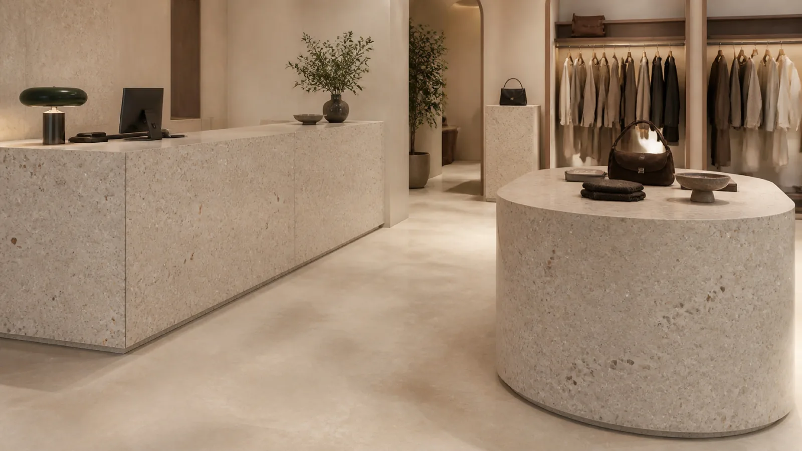 Beige Sand Beige Mixed-Stone-Chip Sintered Stone Slab for Furniture Countertops thumbnail 5