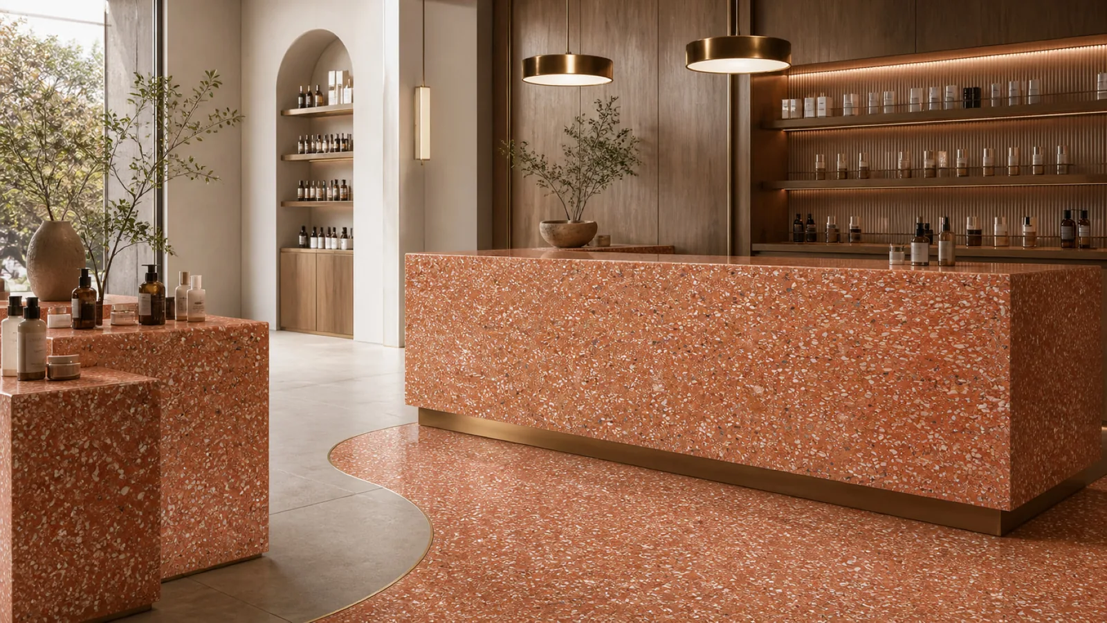 Orange  Terra cotta Dense White-Speckled Sintered Stone Slab for Paver thumbnail 3