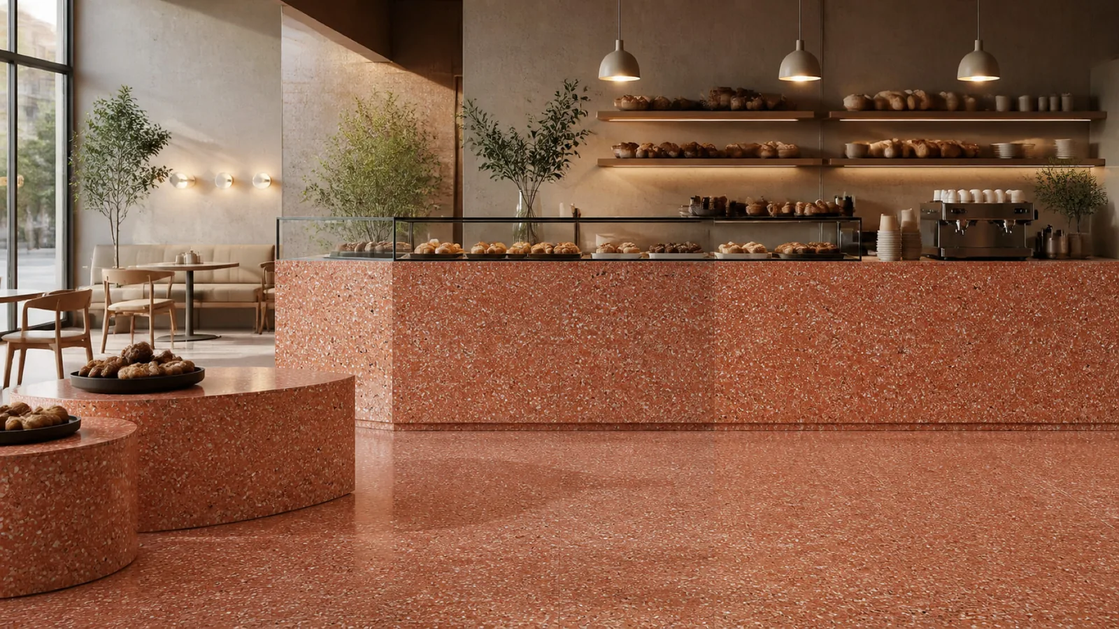 Orange  Terra cotta Dense White-Speckled Sintered Stone Slab for Paver thumbnail 5