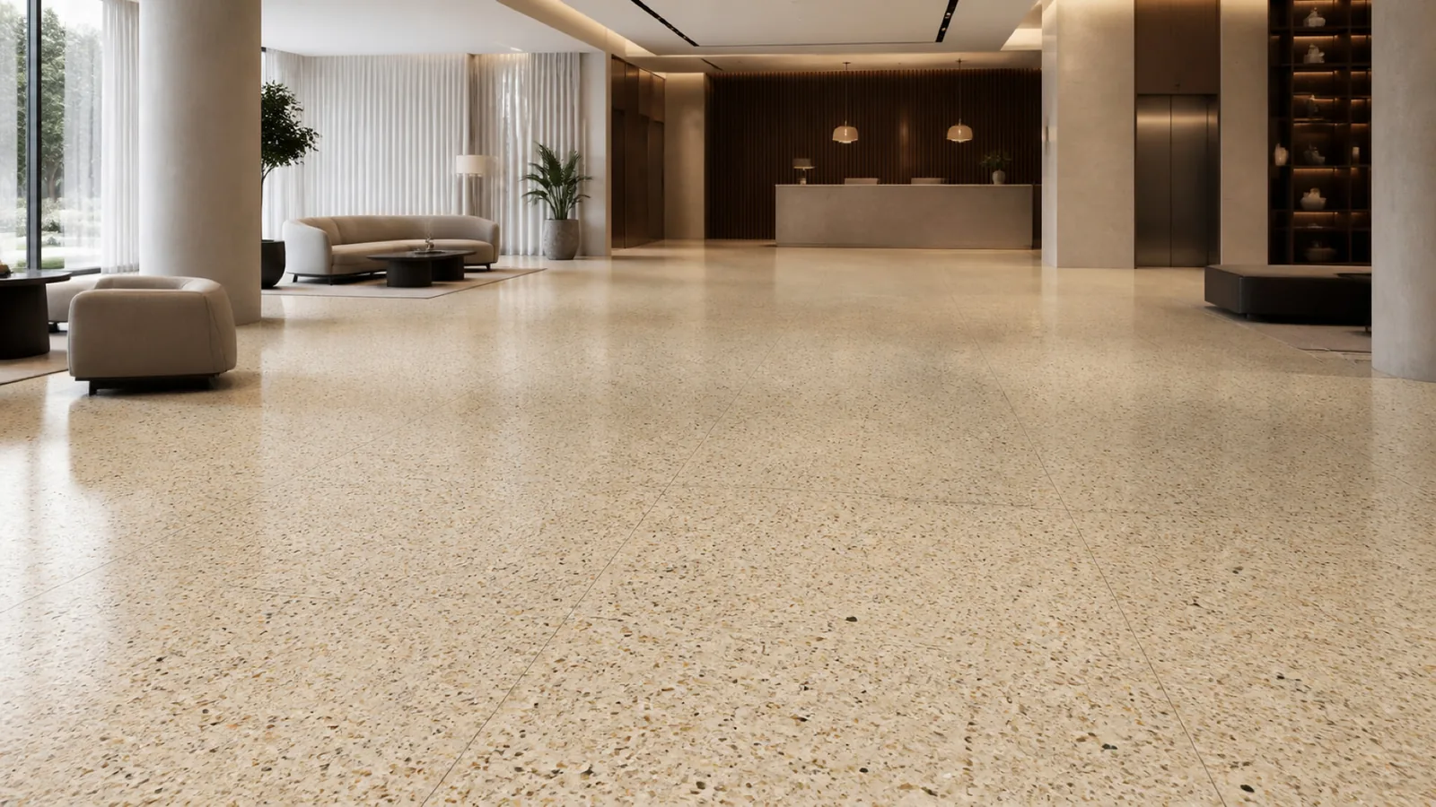 Beige Sandstone Beige Fine Multicolor-Speckled Sintered Stone Slab for Floors and Stairs thumbnail 3