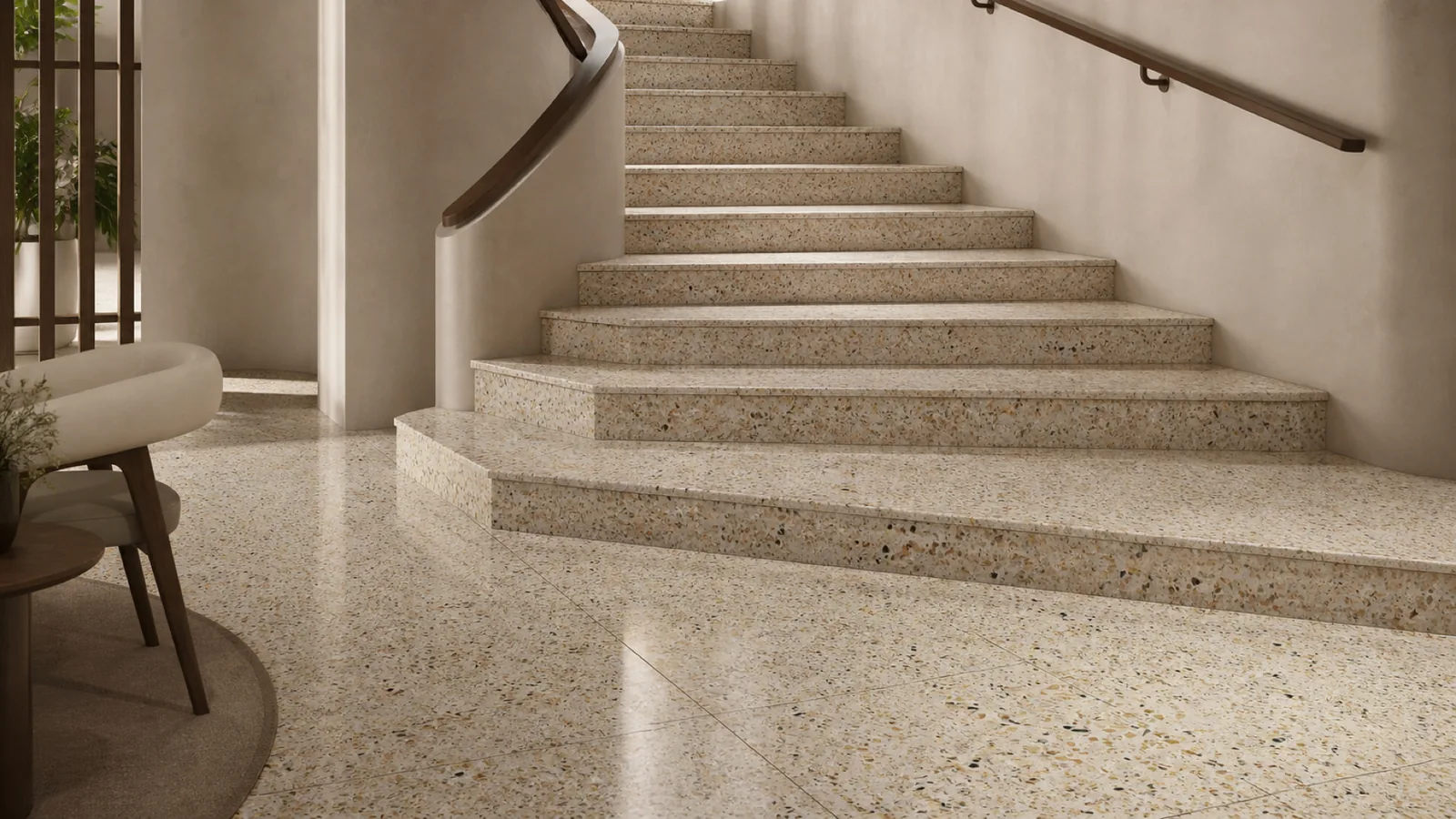 Beige Sandstone Beige Fine Multicolor-Speckled Sintered Stone Slab for Floors and Stairs thumbnail 4
