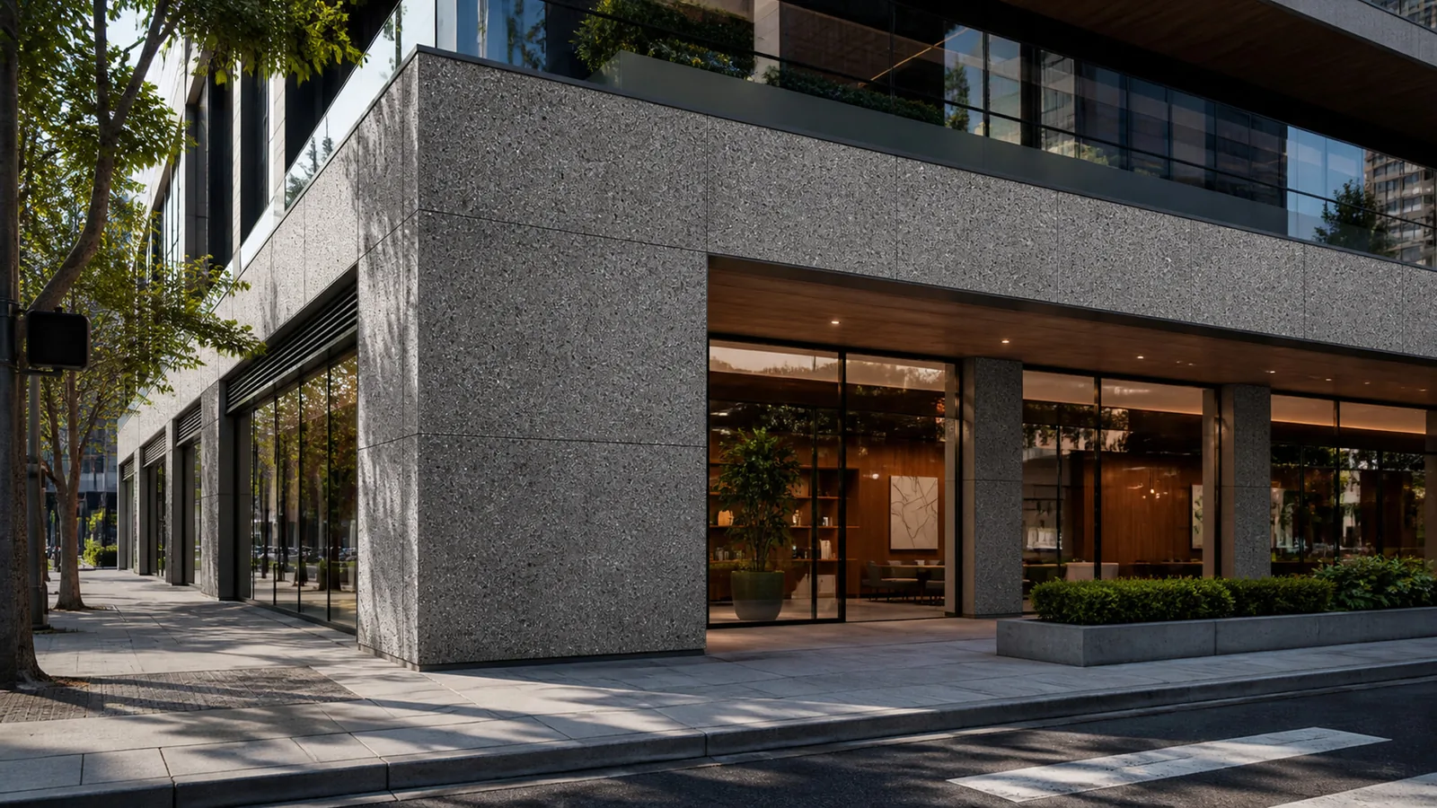 Grey Taupe Gray Dense White-Speckled Sintered Stone Slab for Exterior Walls thumbnail 3