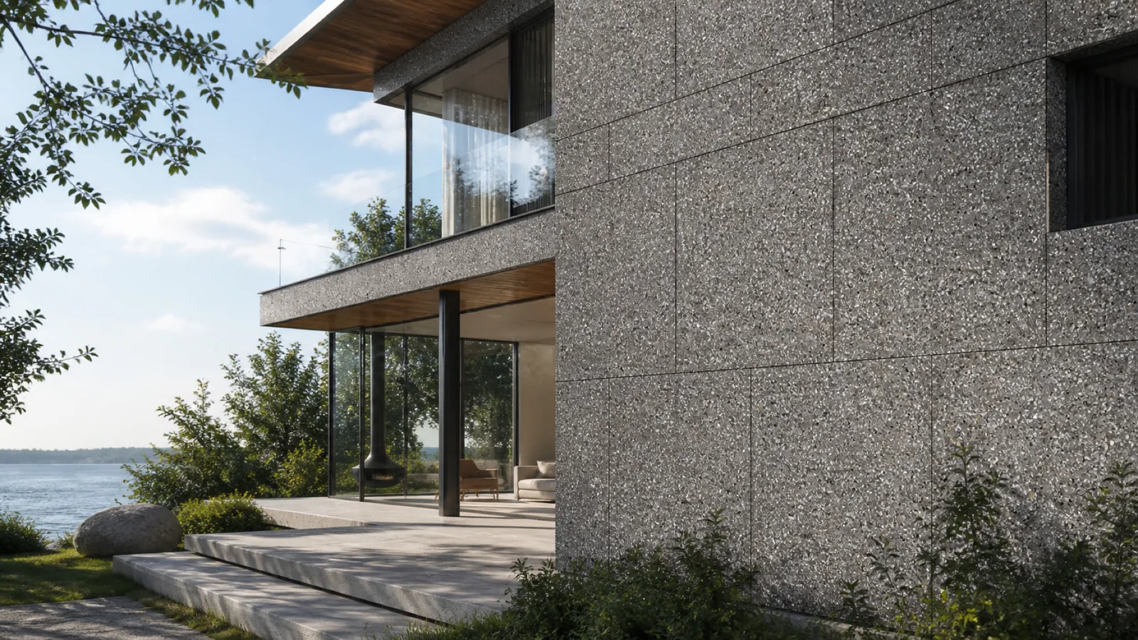 Grey Taupe Gray Dense White-Speckled Sintered Stone Slab for Exterior Walls thumbnail 4