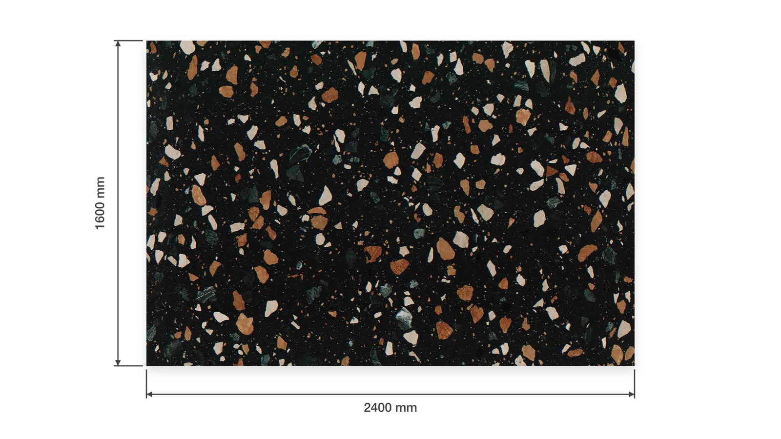 Black Large Multicolor-Chip Sintered Stone Slab for Online Celebrity Stores thumbnail 2