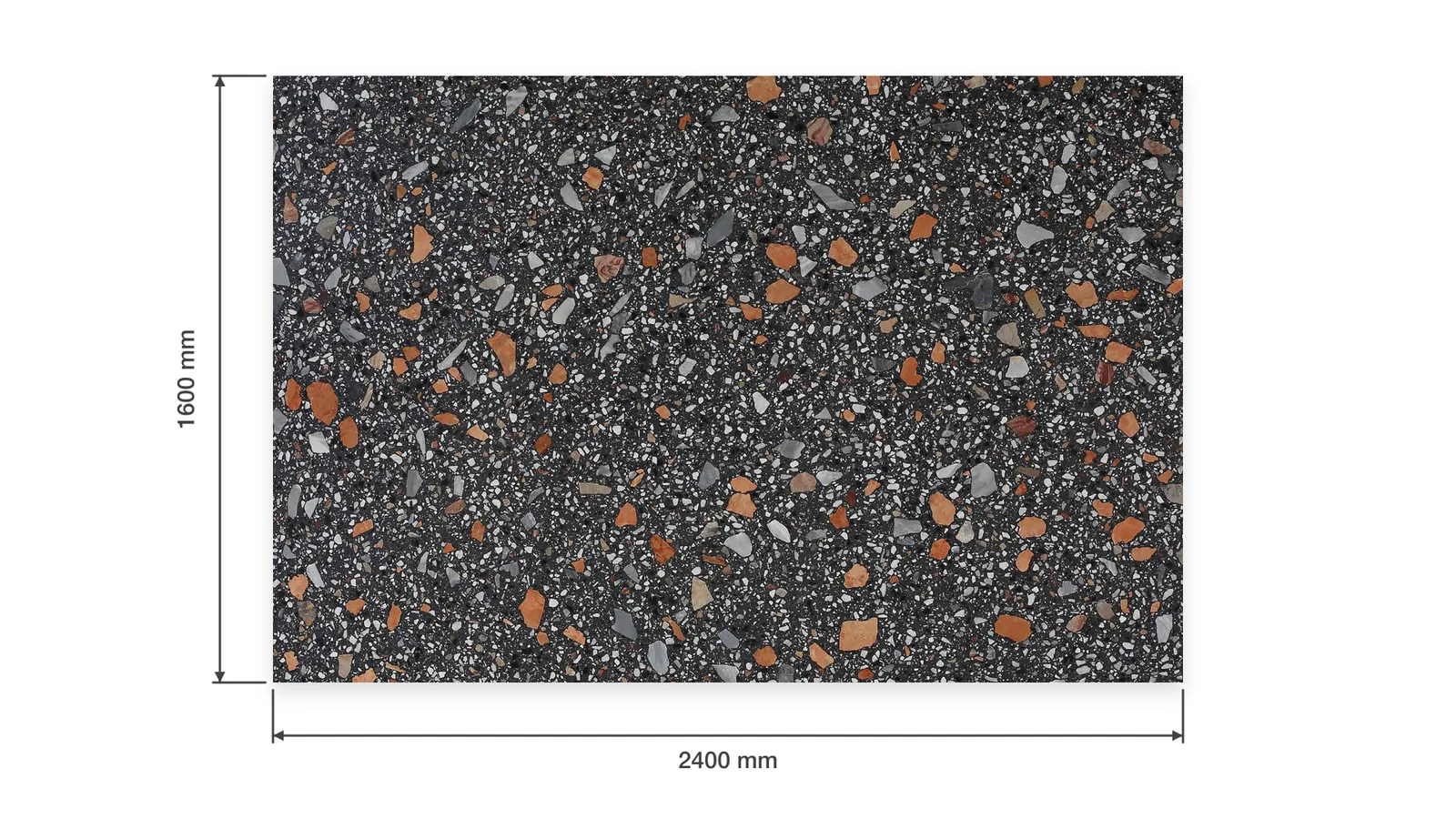 Black Charcoal Large Terracotta-Chip Sintered Stone Slab for Business Spaces thumbnail 2