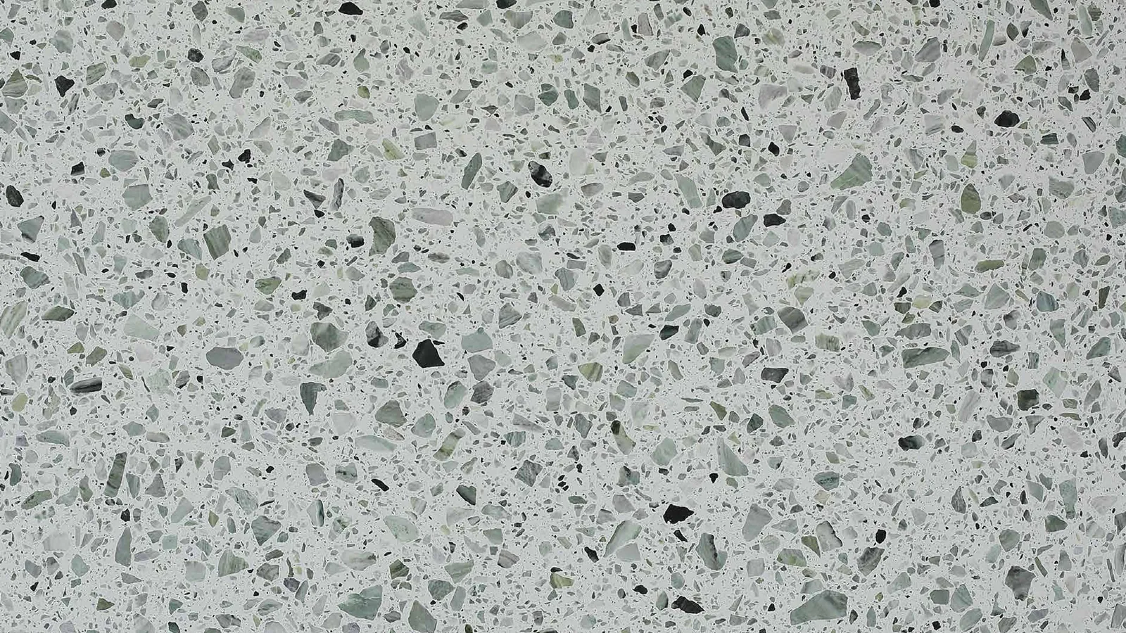 Green Pale Sage Large Mixed-Chip Sintered Stone Slab for Catering Spaces