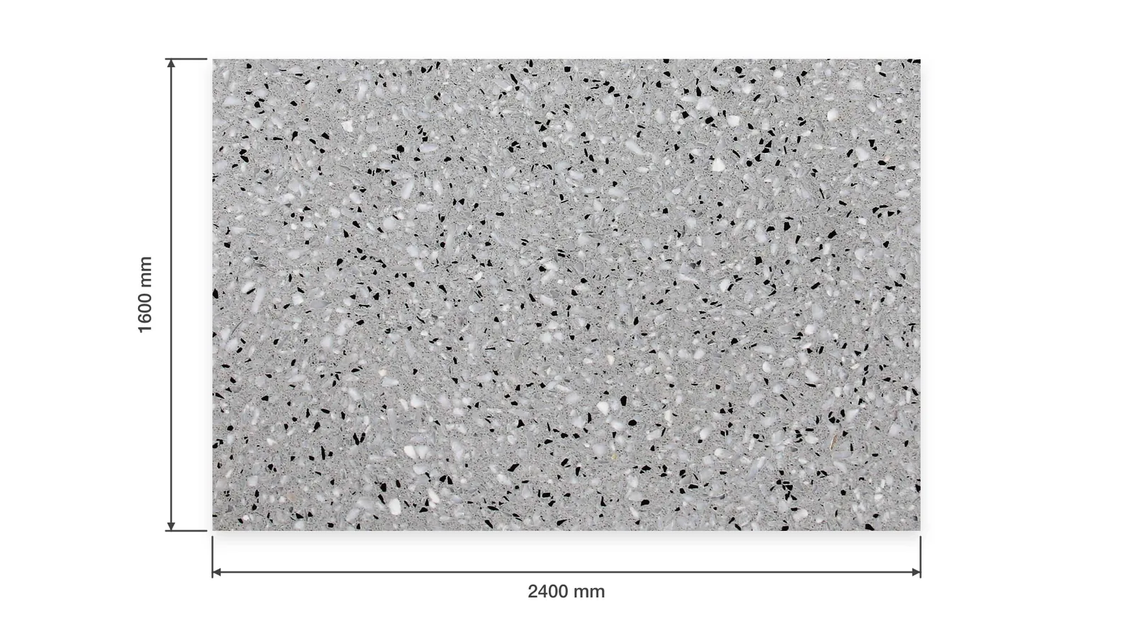Grey Silver Gray Medium Mixed-Chip Sintered Stone Slab for Floors and Stairs thumbnail 2