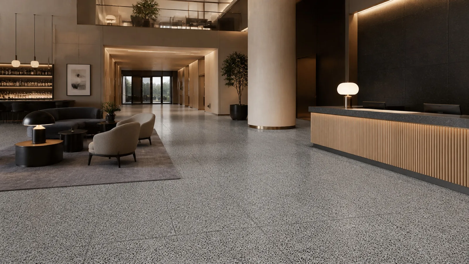 Grey Granite Gray Dense Black-Speckled Sintered Stone Slab for Floors and Stairs thumbnail 3