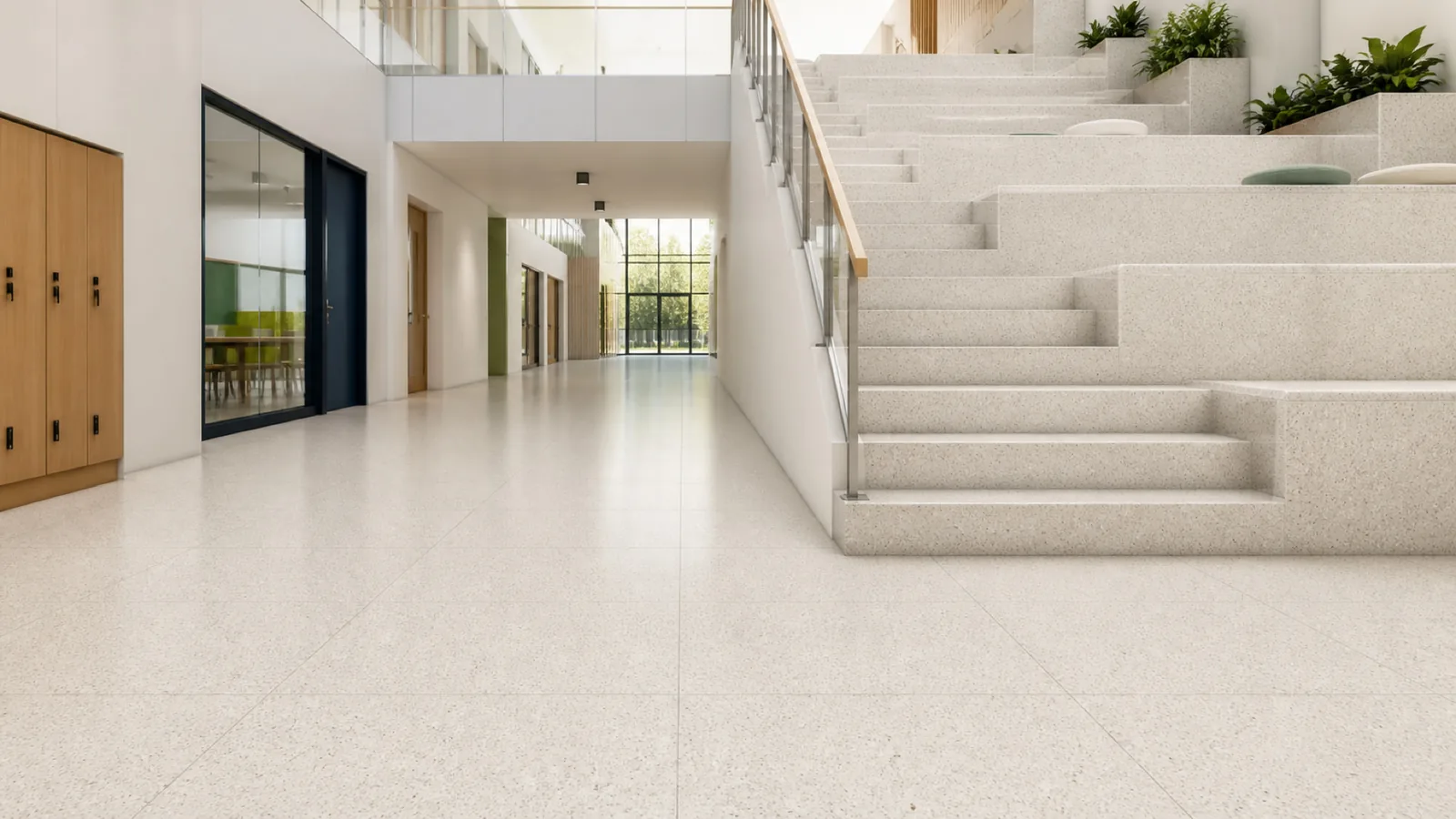 White Warm White Fine Dark-Speckled Sintered Stone Slab for Hospitals and Schools thumbnail 4