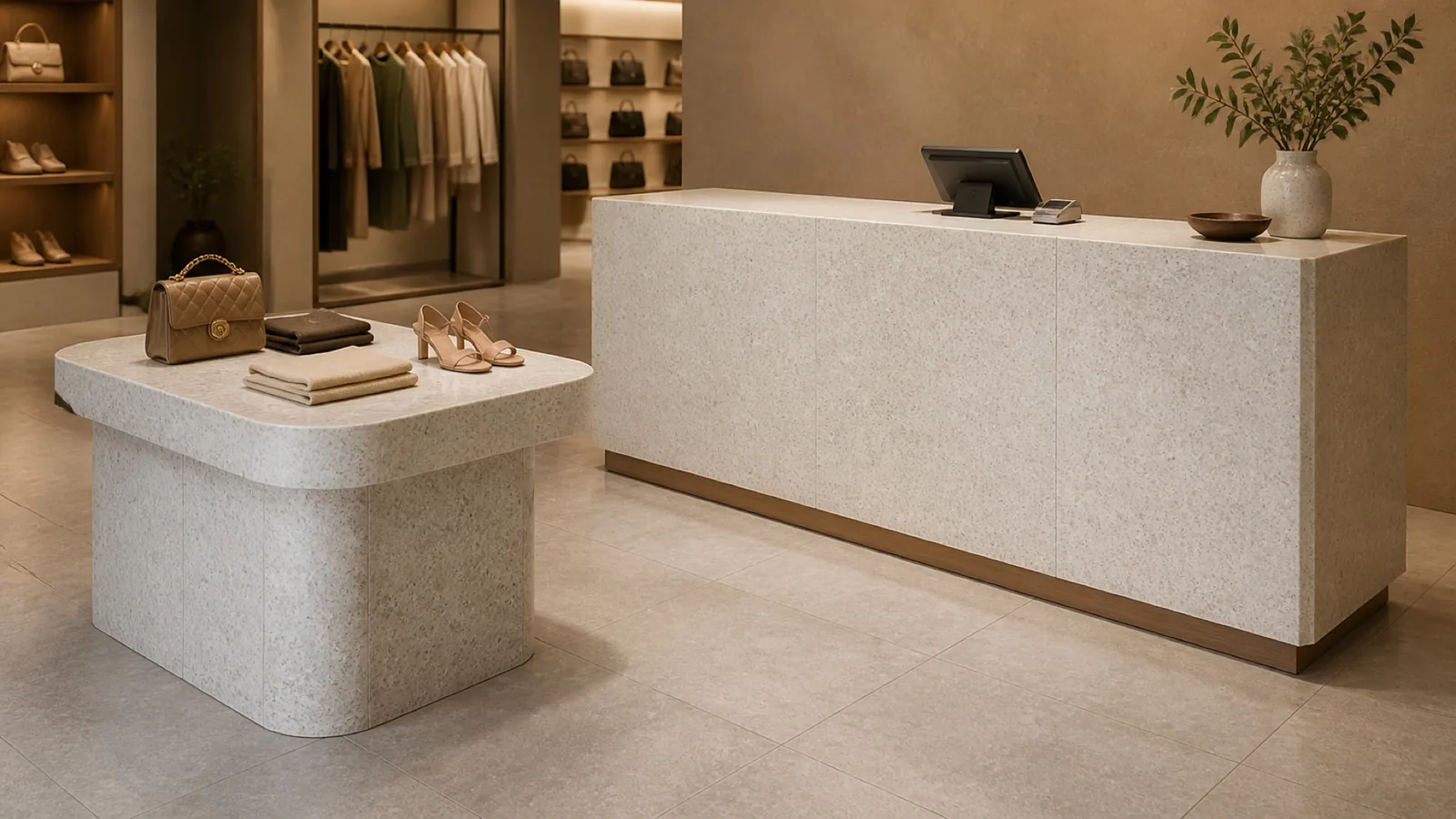 Beige Cream Fine Tan-Speckled Sintered Stone Slab for Furniture Countertops thumbnail 5