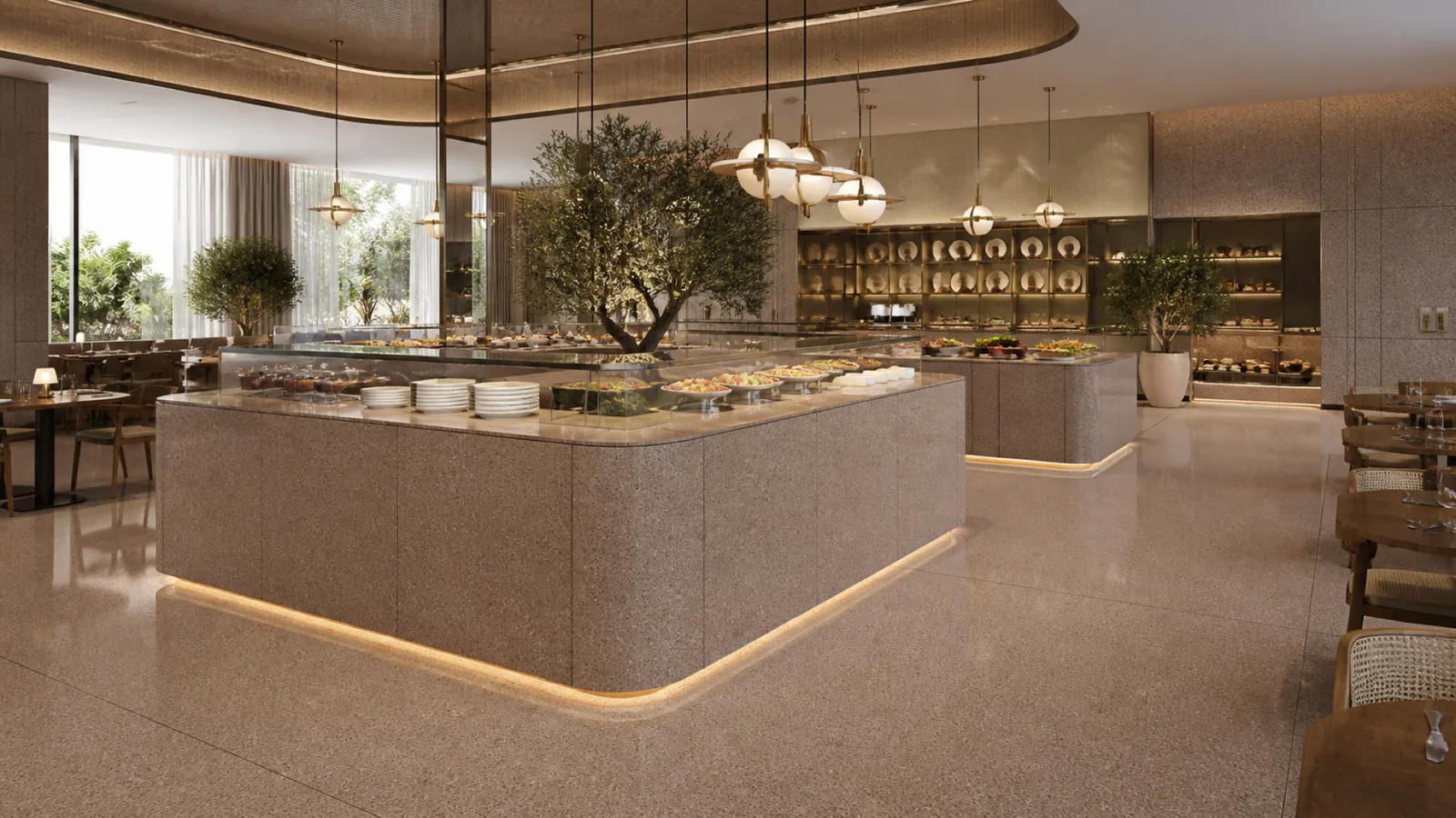 Brown Cocoa Brown Fine-Speckled Sintered Stone Slab for Catering Spaces thumbnail 5