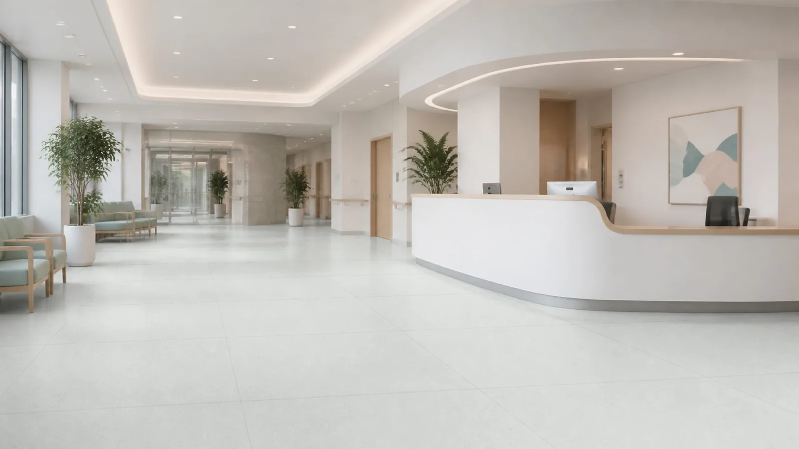 Green Pale Mint Minimal Fine-Grain Sintered Stone Slab for Hospitals and Schools thumbnail 3