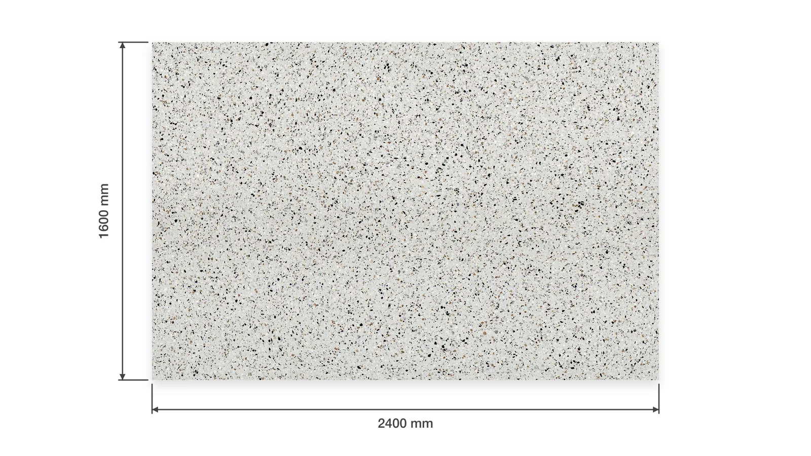 White Dense Black-Speckled Sintered Stone Slab for Floors and Stairs thumbnail 2