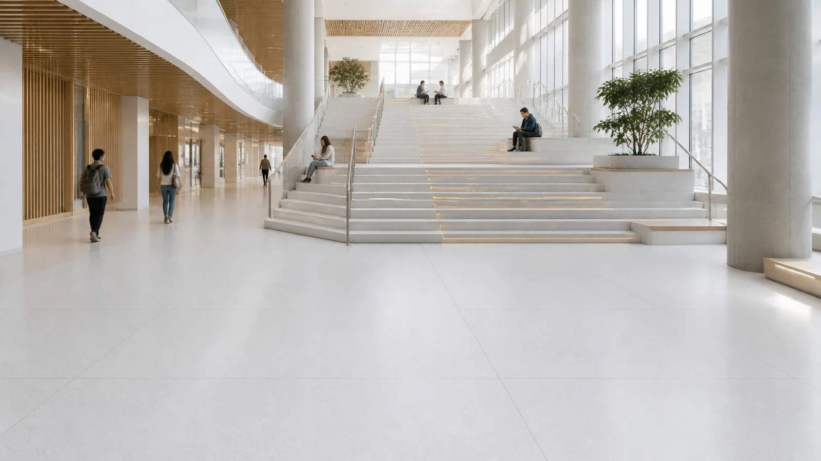 Grey Light Gray Minimal Fine-Grain Sintered Stone Slab for Hospitals and Schools thumbnail 4