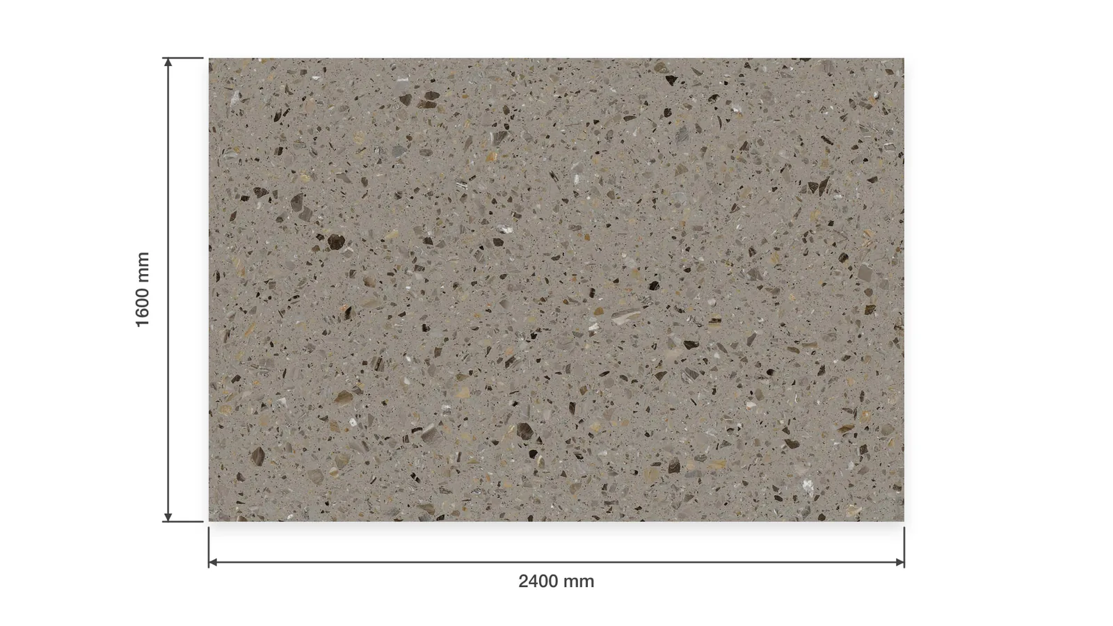 Grey Taupe Gray Medium Mixed-Chip Sintered Stone Slab for Business Spaces thumbnail 2